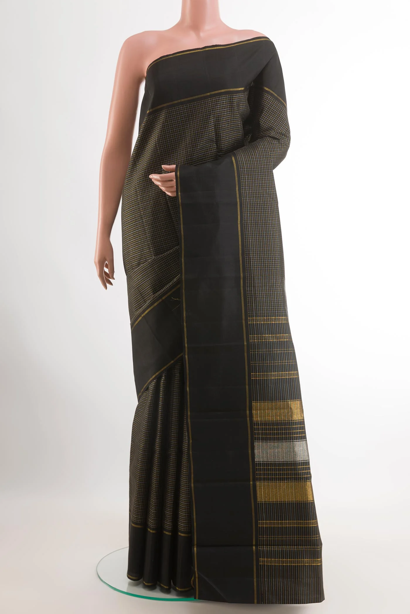 Black Kanchipuram Silk Saree