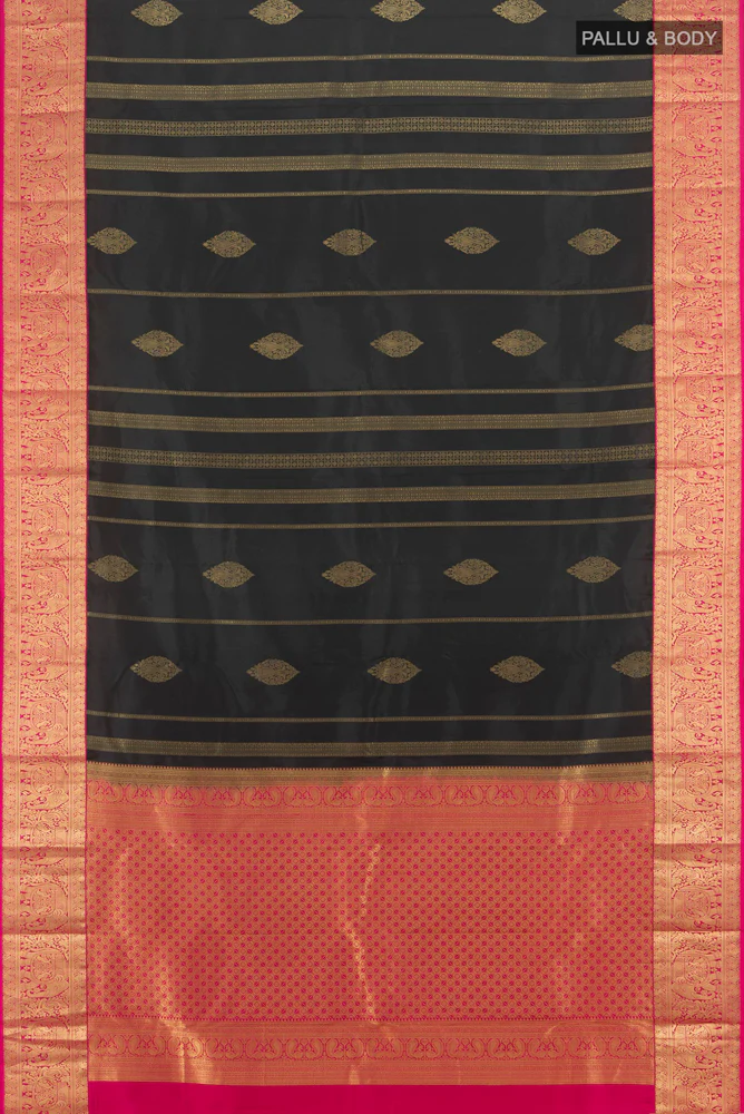 Black Kanchipuram Silk Saree - Image 5