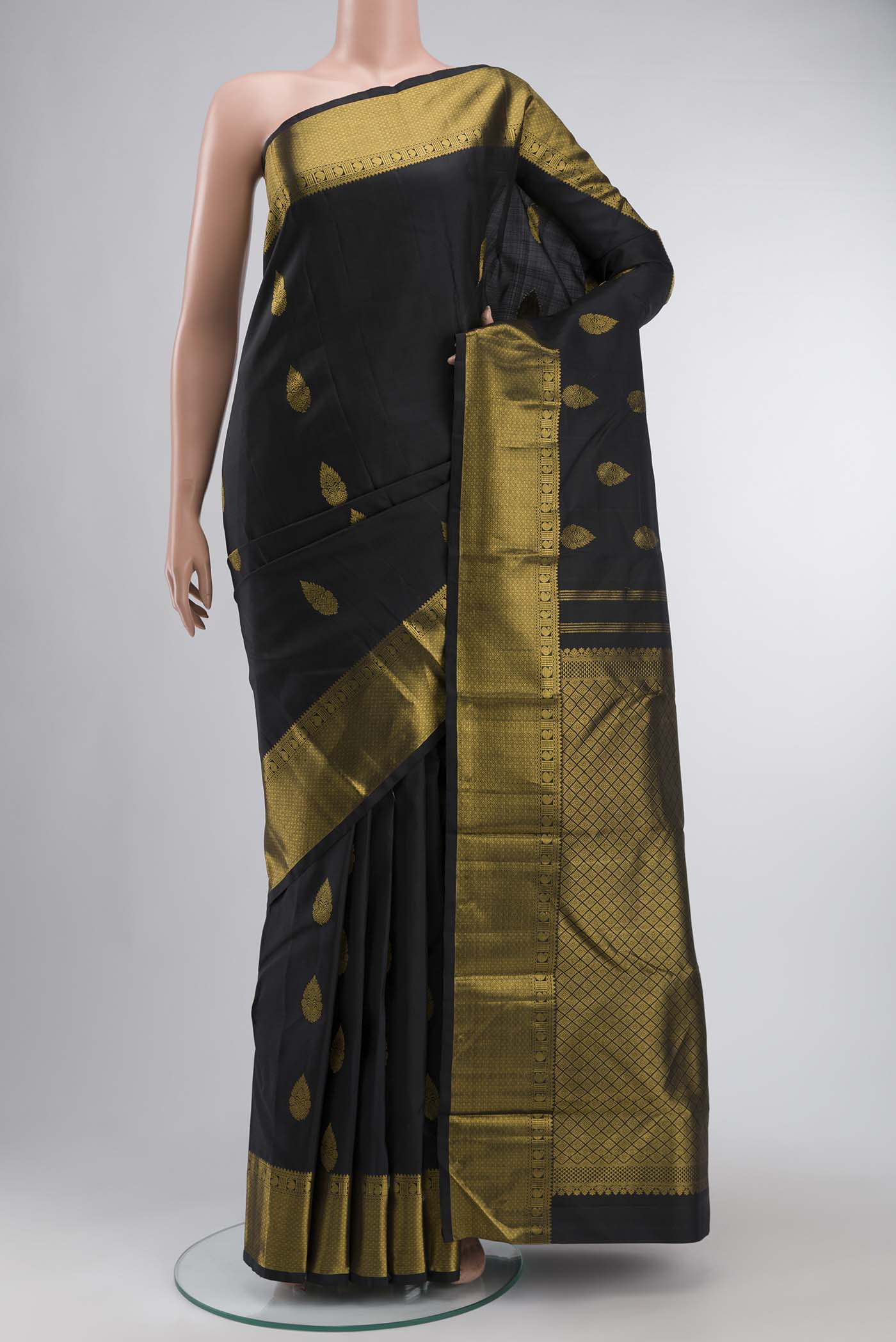 Black Kanchipuram Silk Saree