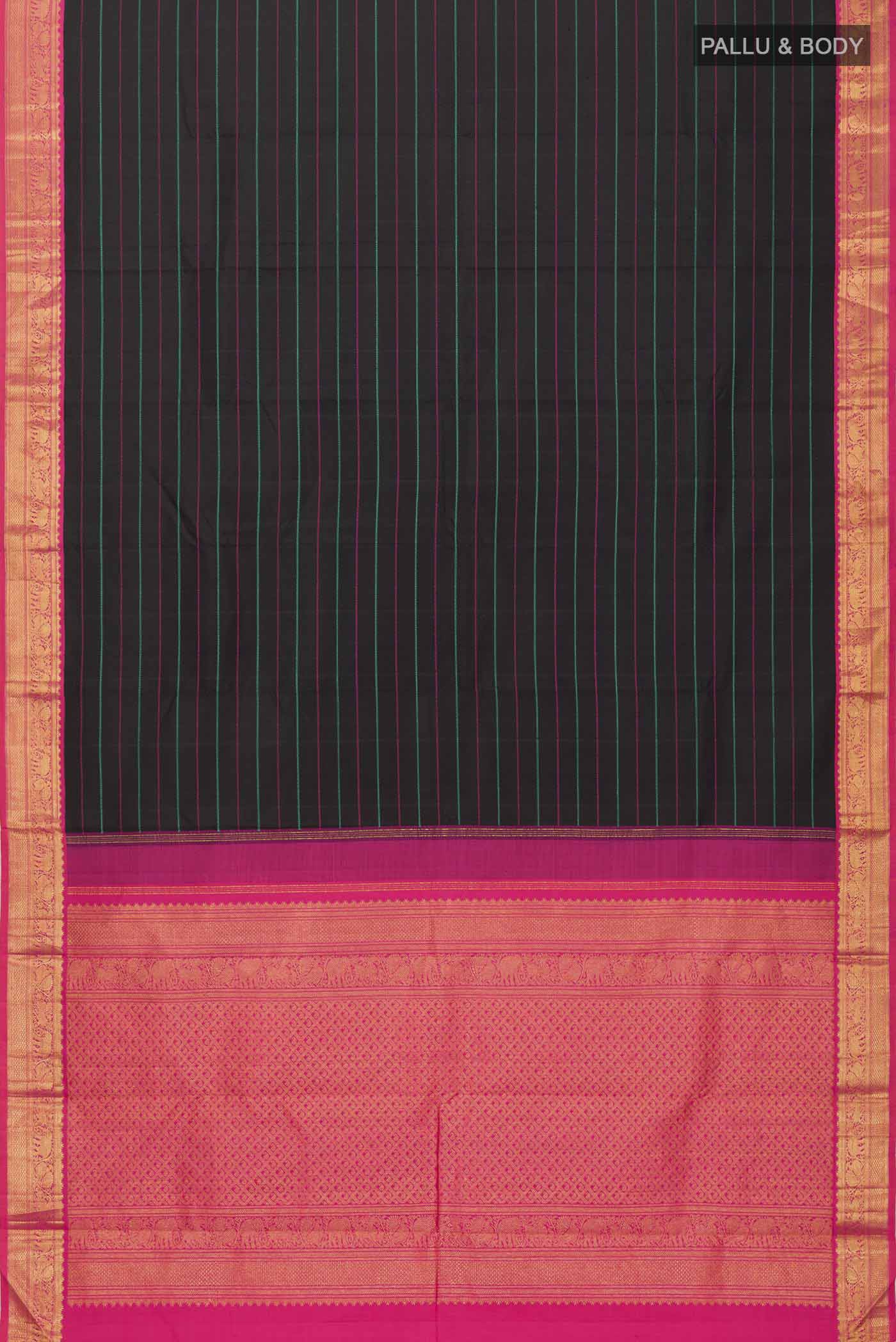 Black Kanjivaram Silk Saree - Image 6