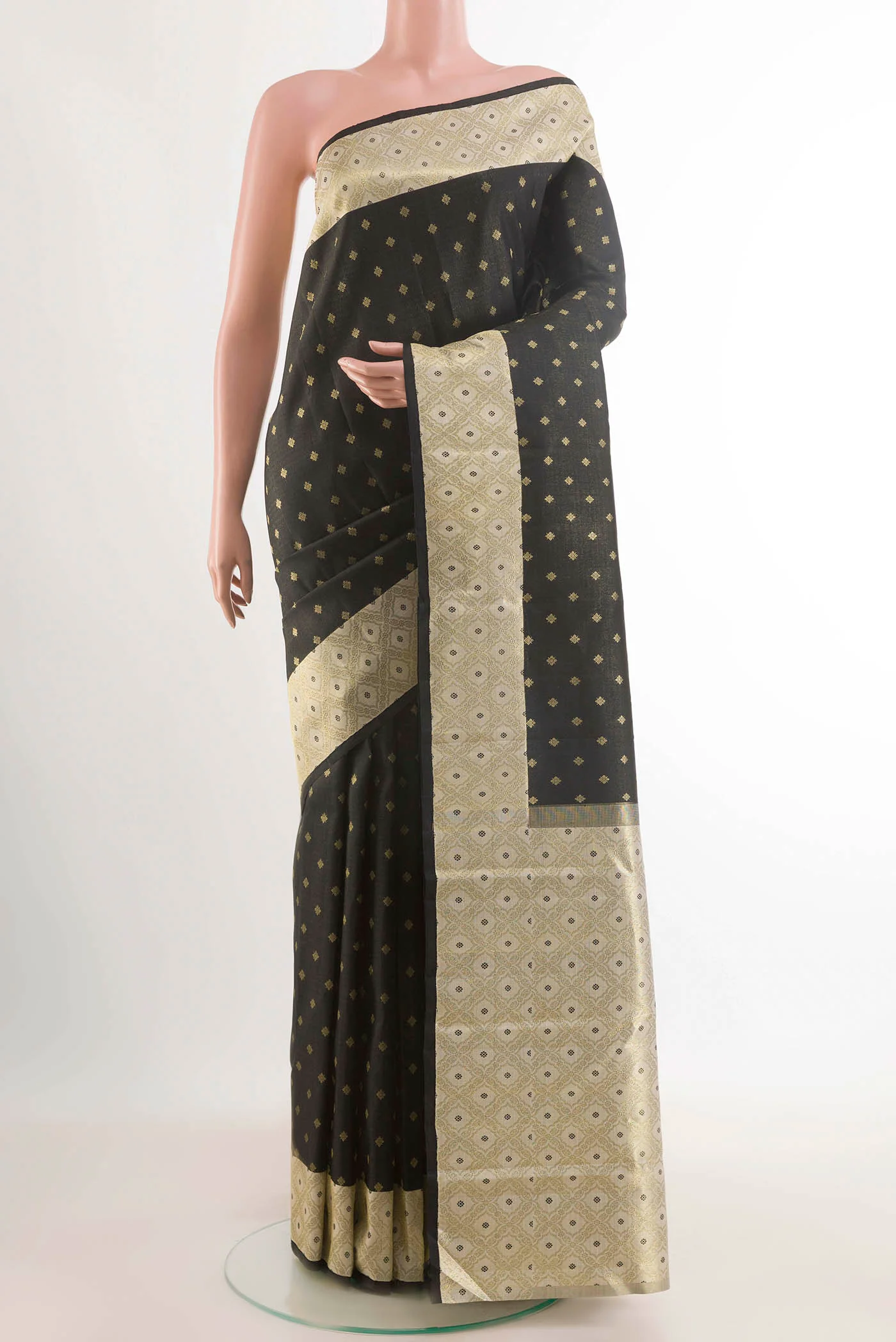 Black Kanchipuram Silk Saree