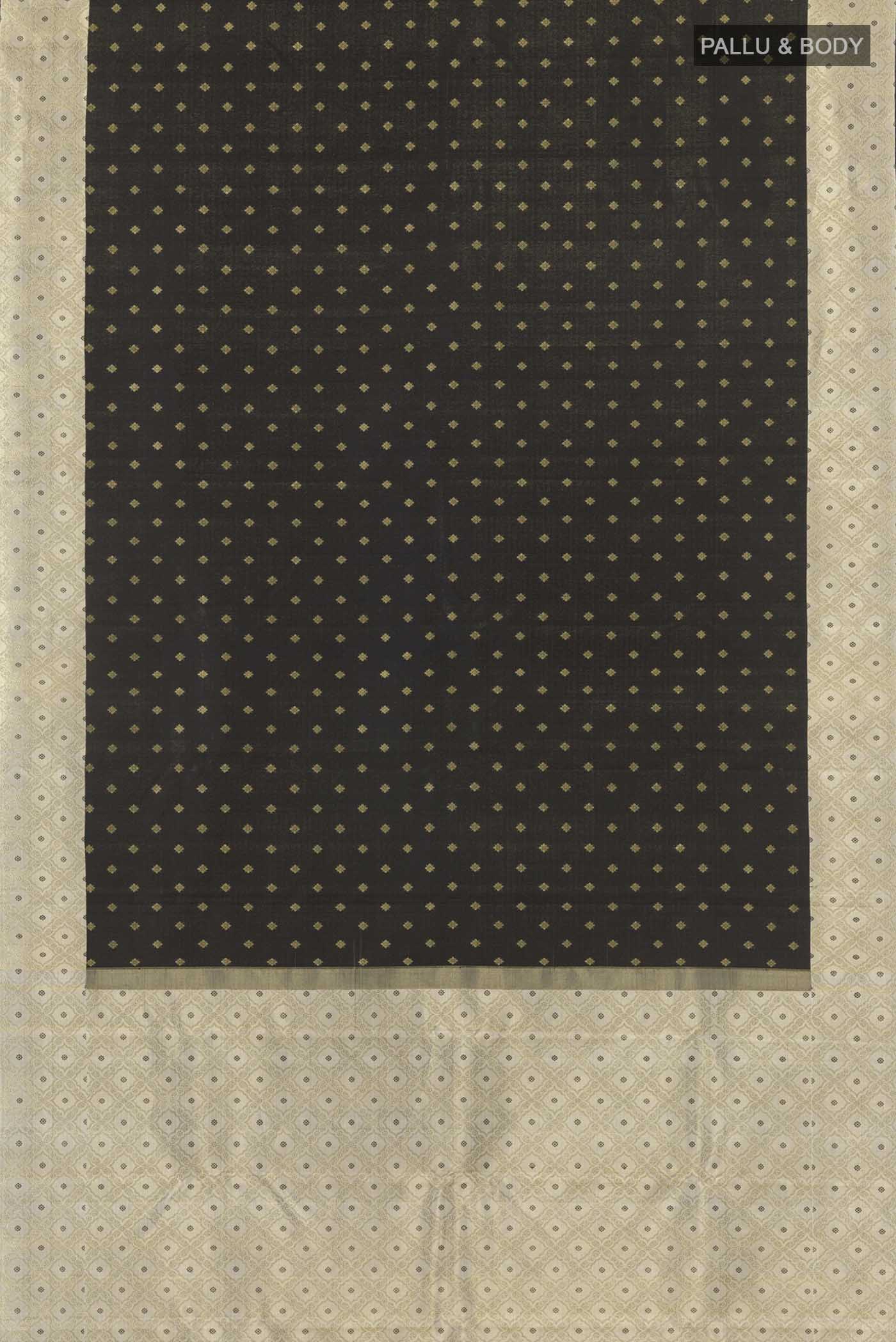 Black Kanchipuram Silk Saree - Image 6