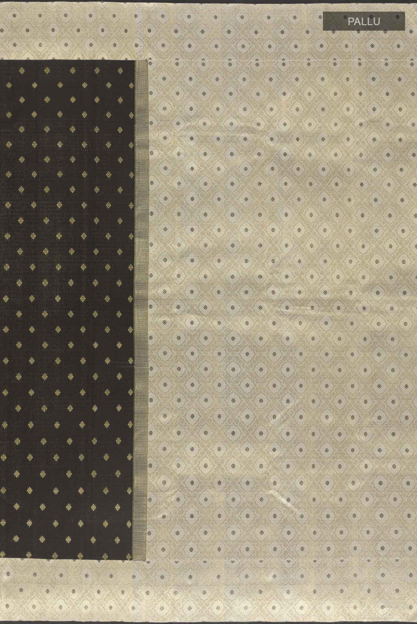 Black Kanchipuram Silk Saree - Image 7