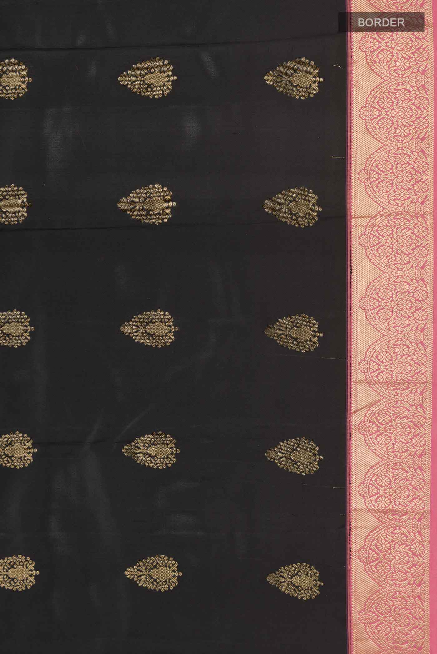 Black Kanchipuram Silk Saree - Image 3
