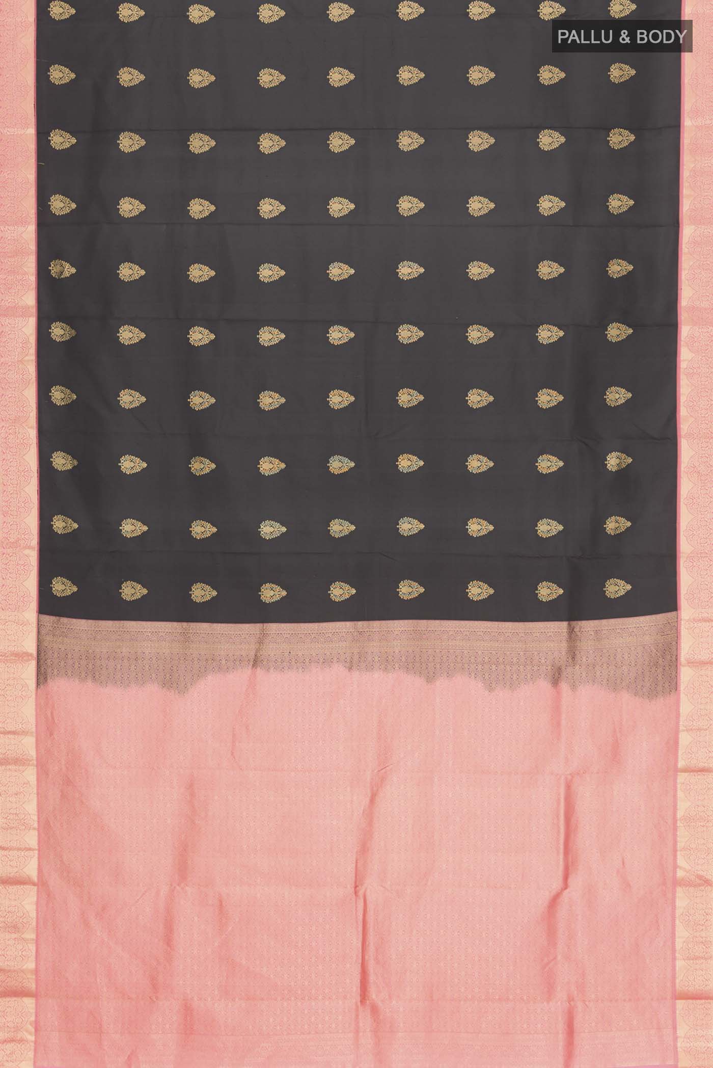 Black Kanchipuram Silk Saree - Image 6