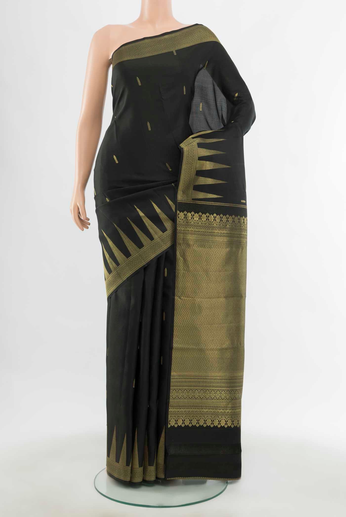 Black Kanchipuram Silk Saree