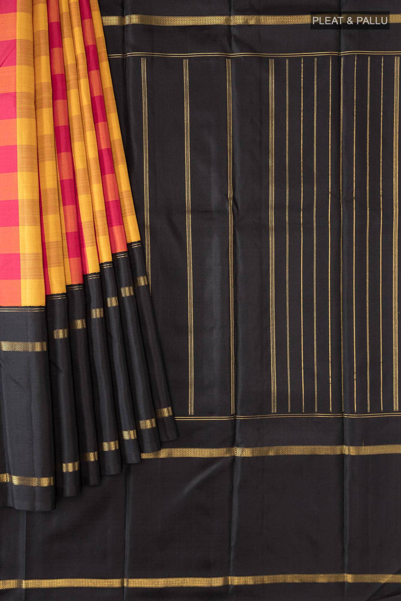 Pure Silk Pure Zari Multi Color Kanchipuram Saree - Image 2