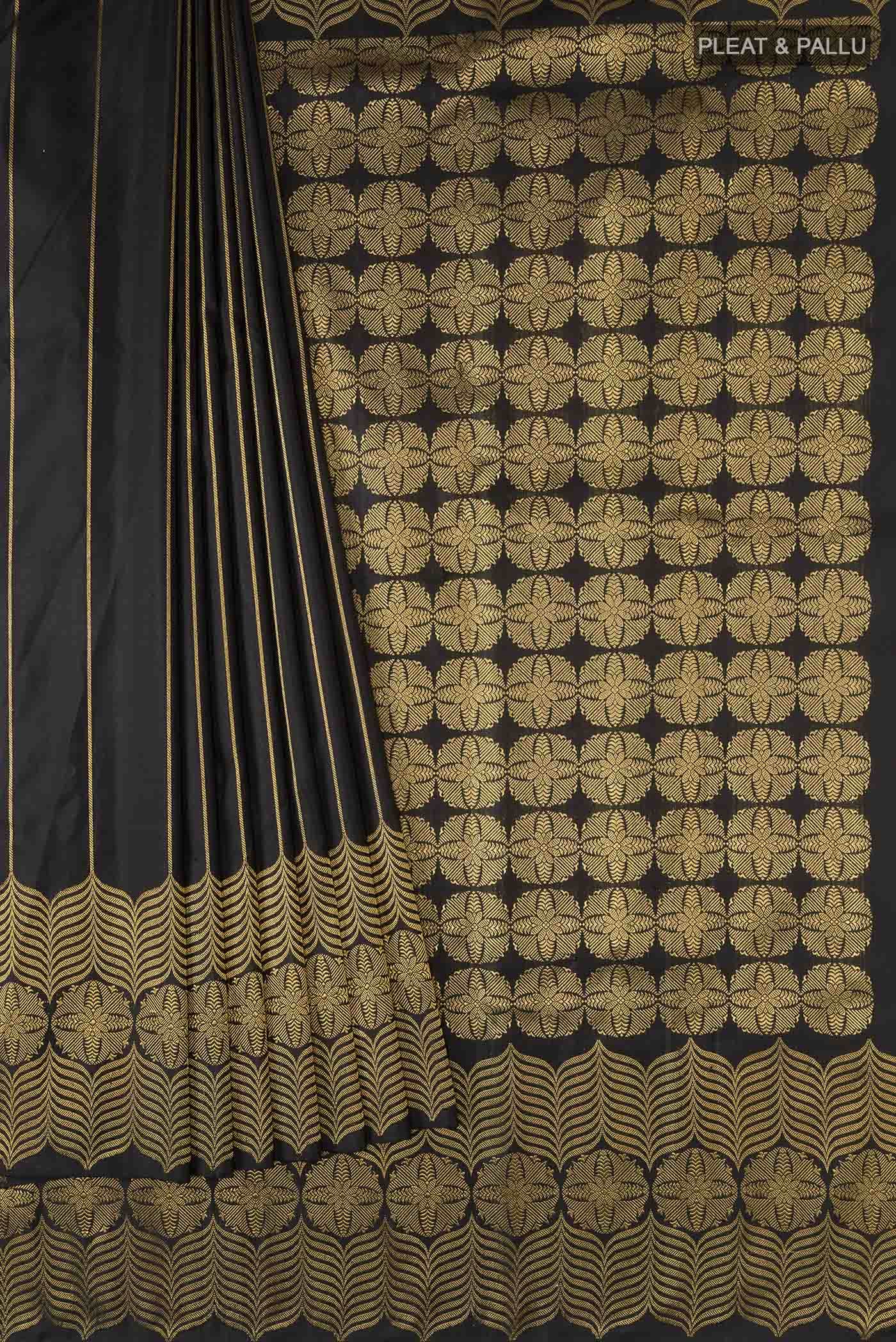 Black Kanjivaram Silk Saree - Image 2