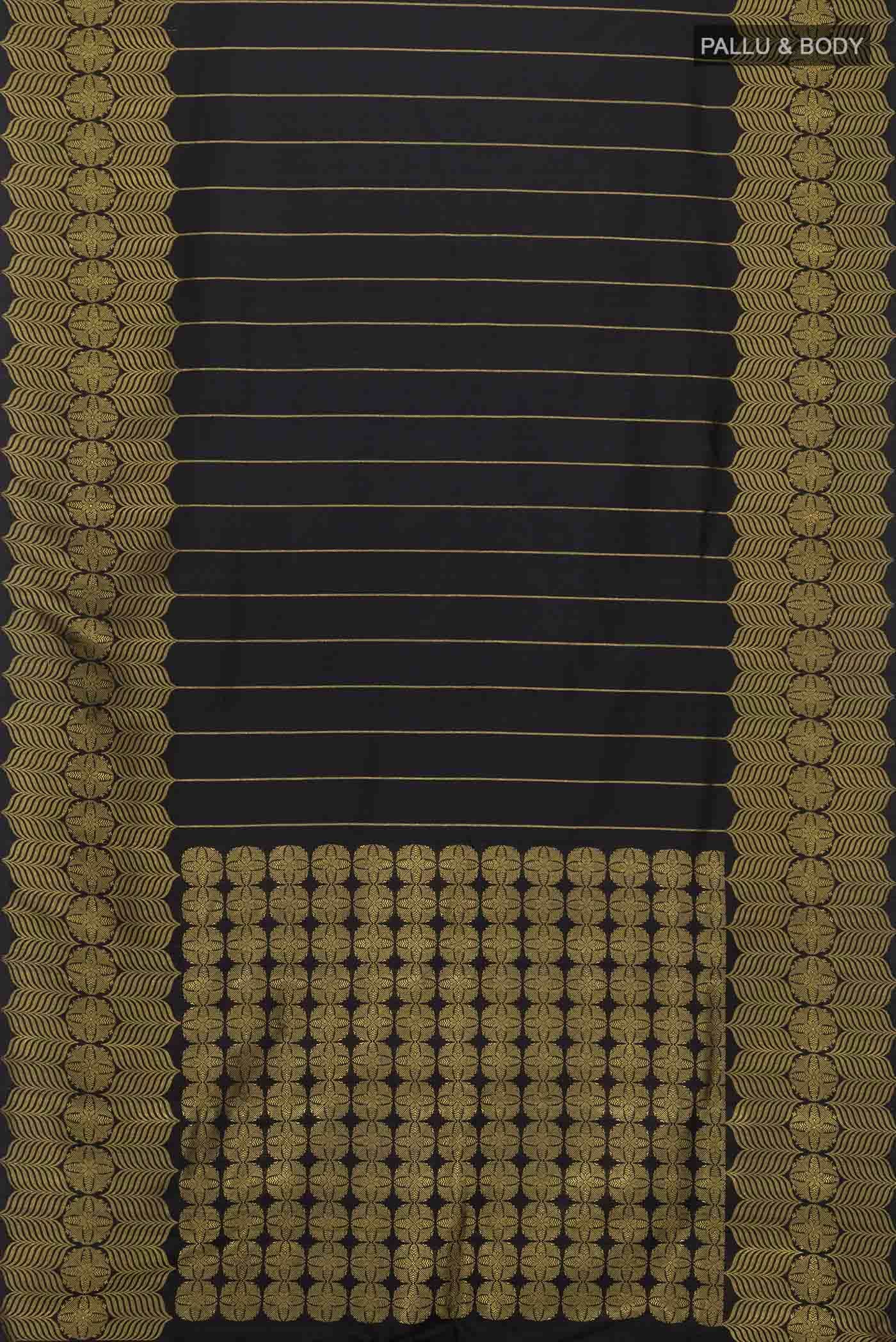 Black Kanjivaram Silk Saree - Image 4