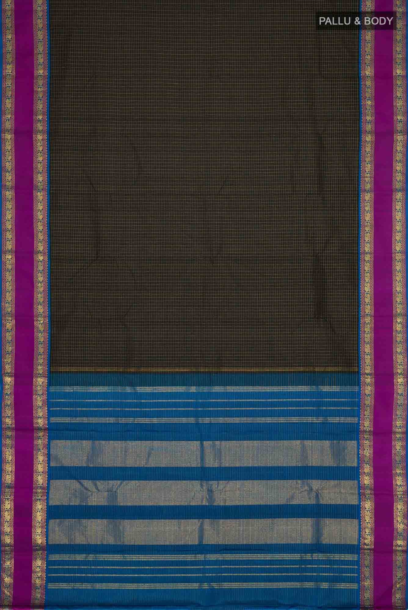Black Kanchipuram Silk Saree - Image 4