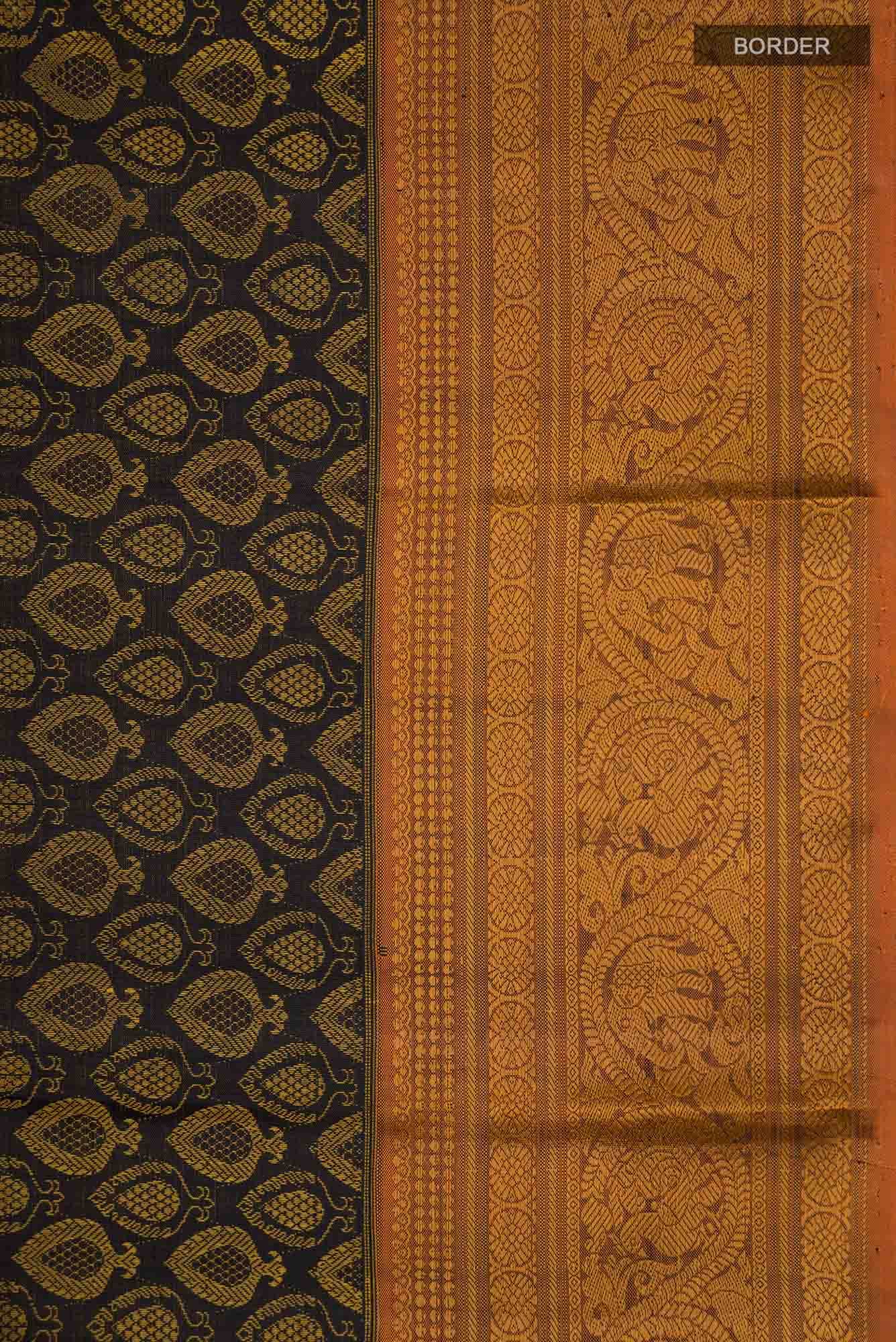 Black Kanjivaram Silk Saree - Image 5