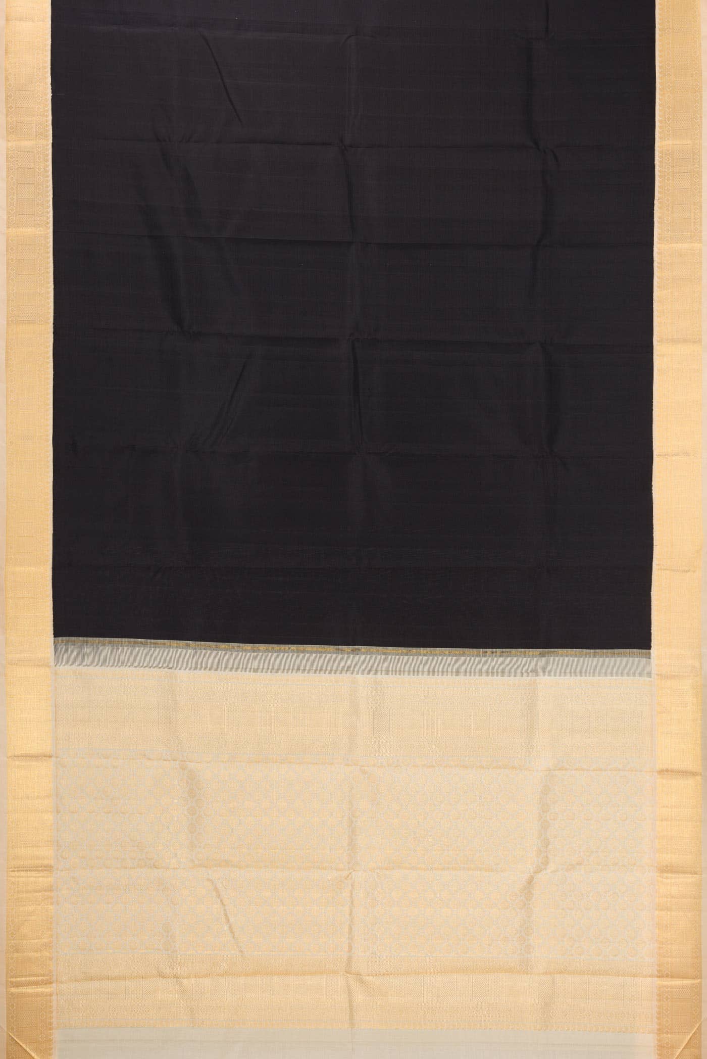 Pure Silk Pure Zari Black Kanjivaram Saree - Image 4