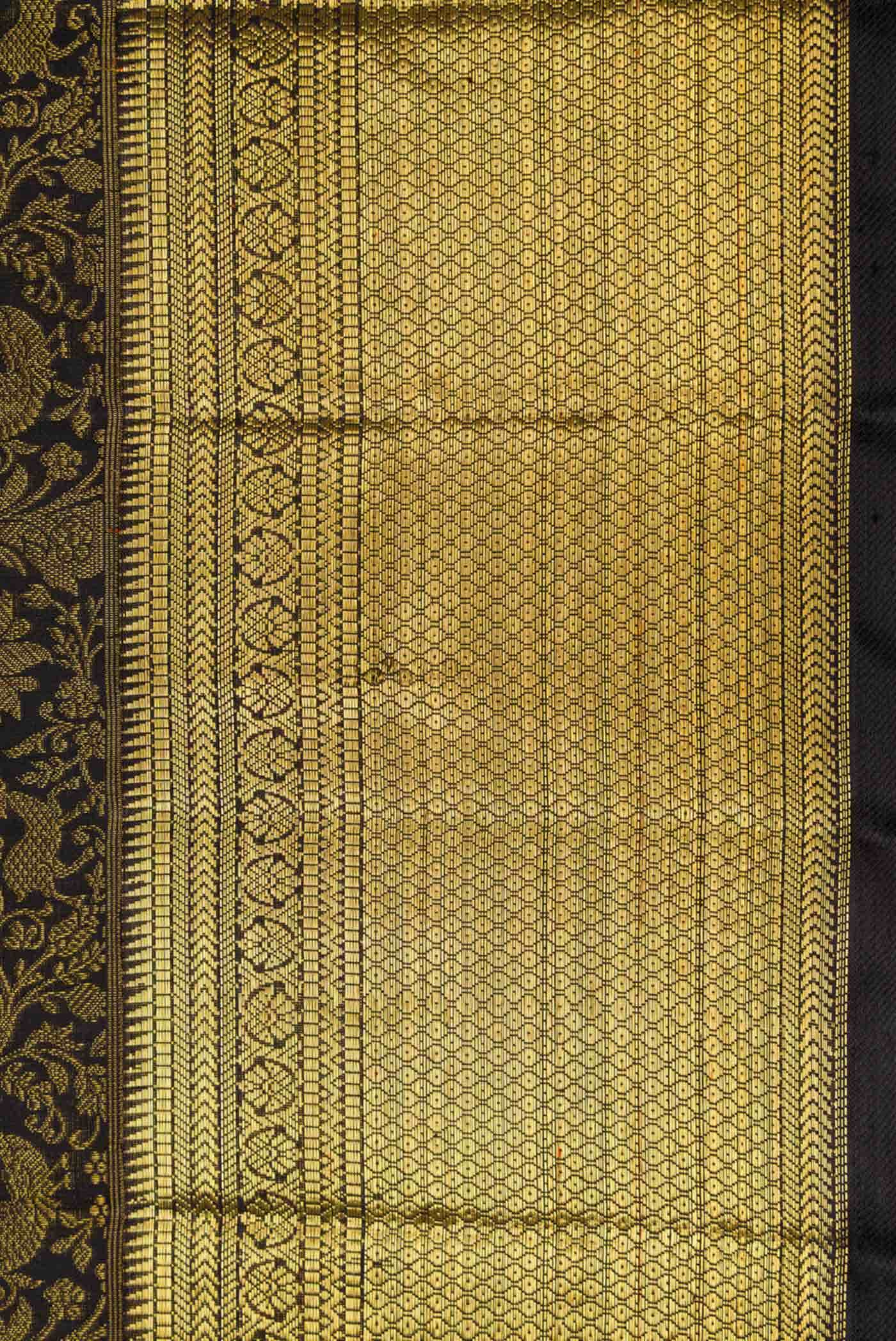 Pure Silk Pure Zari Black Kanjivaram Saree - Image 6