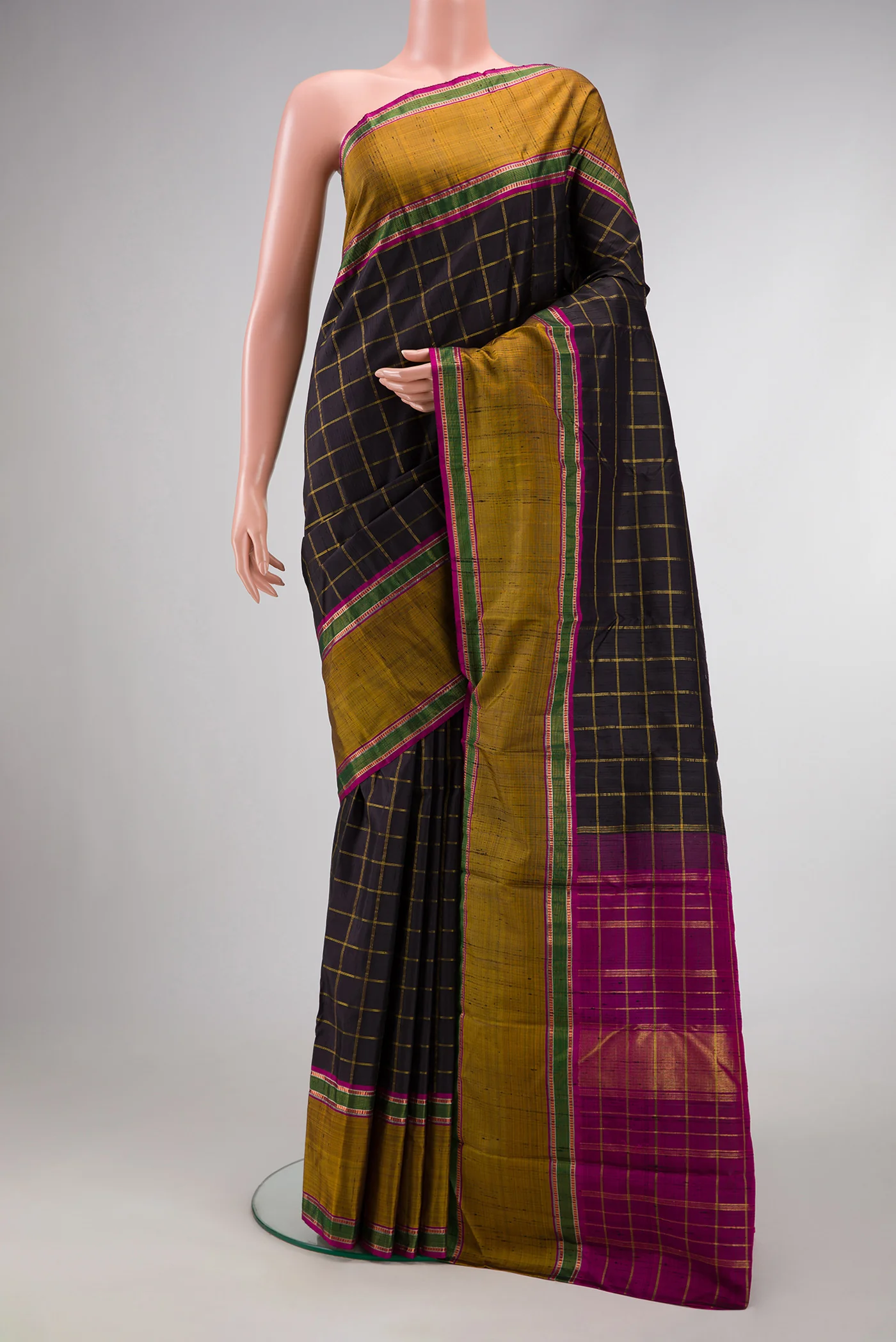 Black Kanchipuram Silk Saree