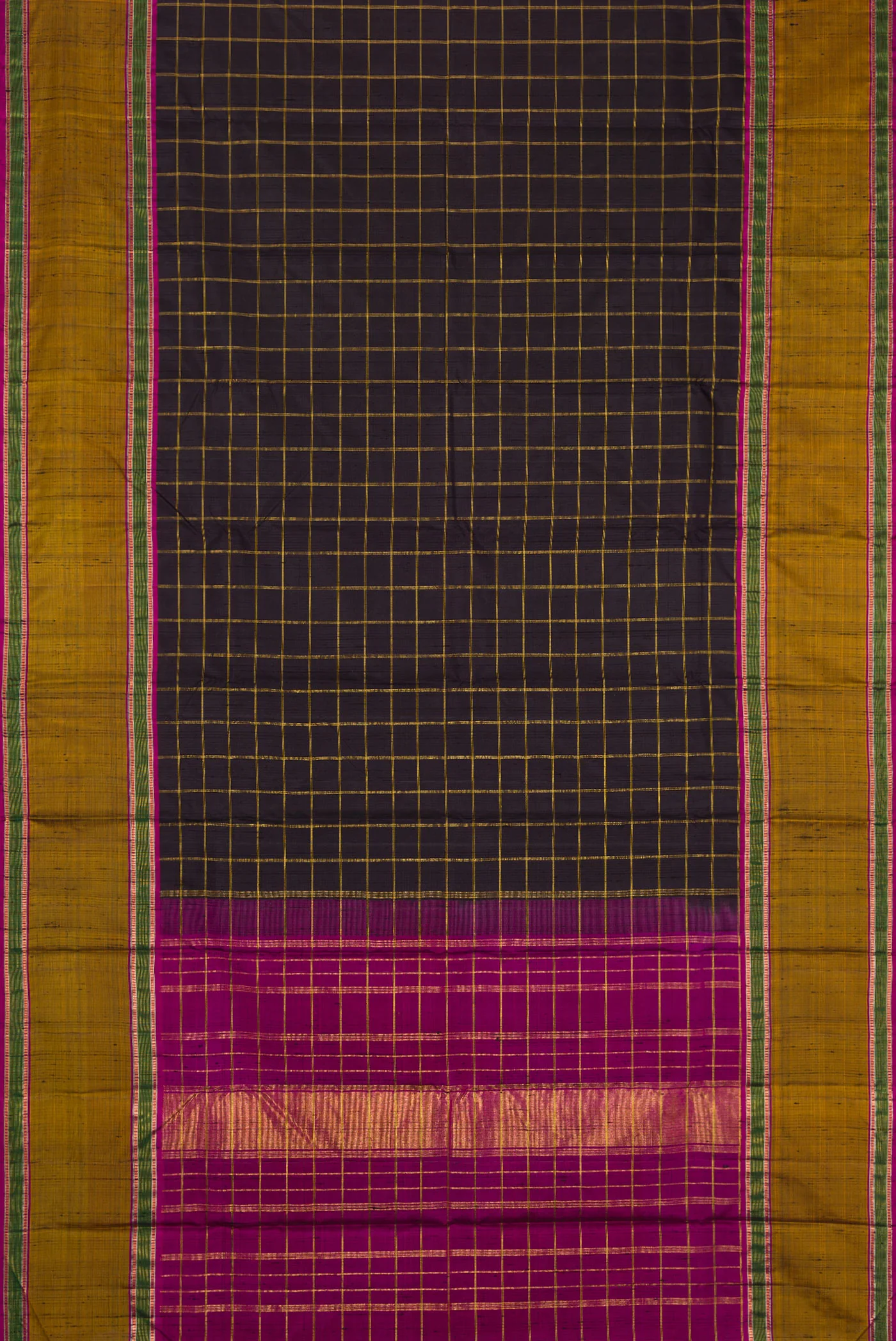 Black Kanchipuram Silk Saree - Image 6