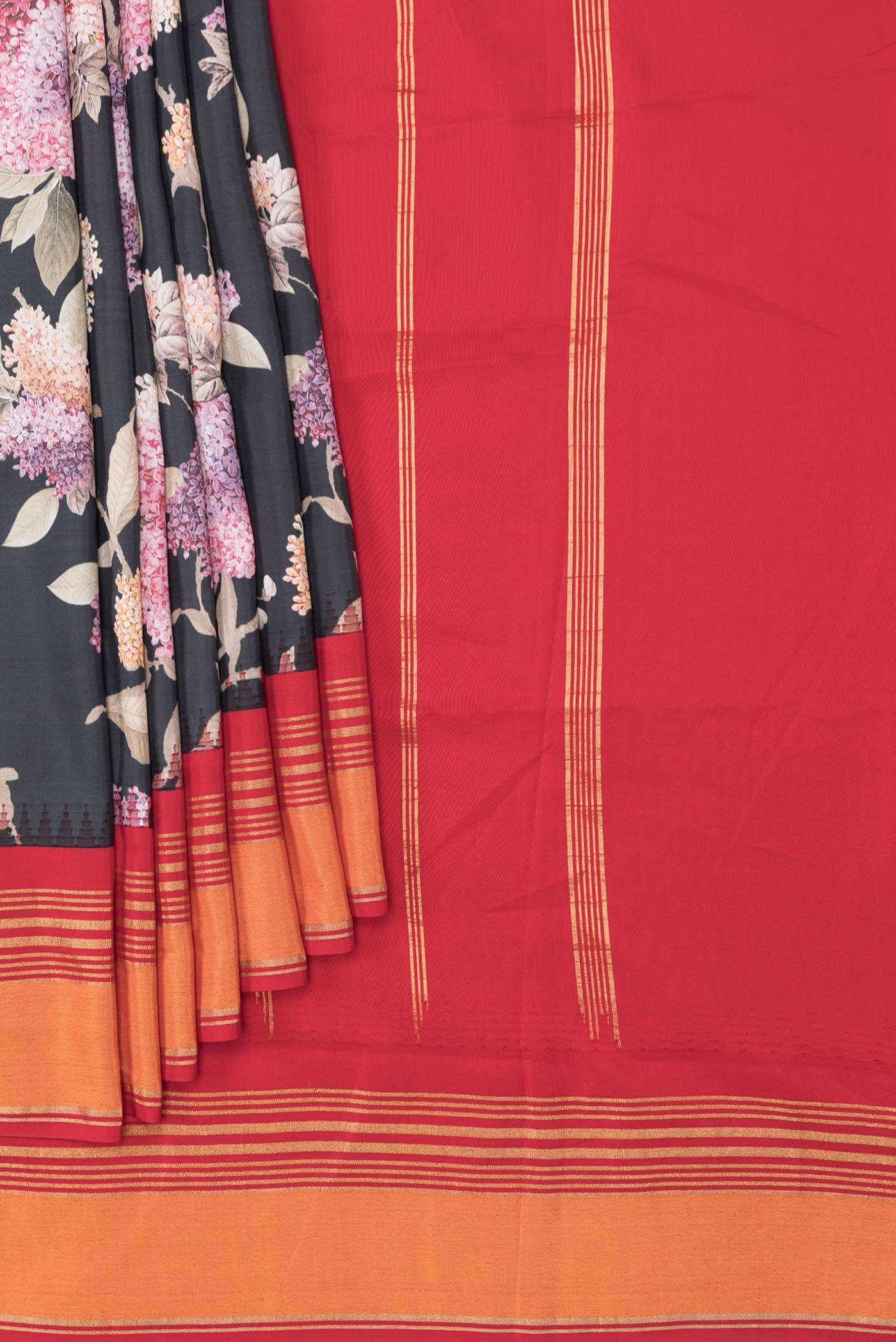 Black Kanchipuram Silk Saree - Image 2