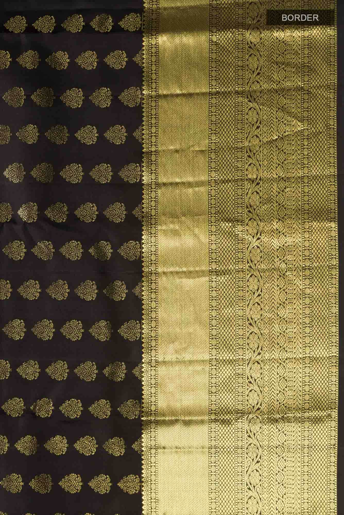 Black Kanchipuram Silk Saree - Image 5