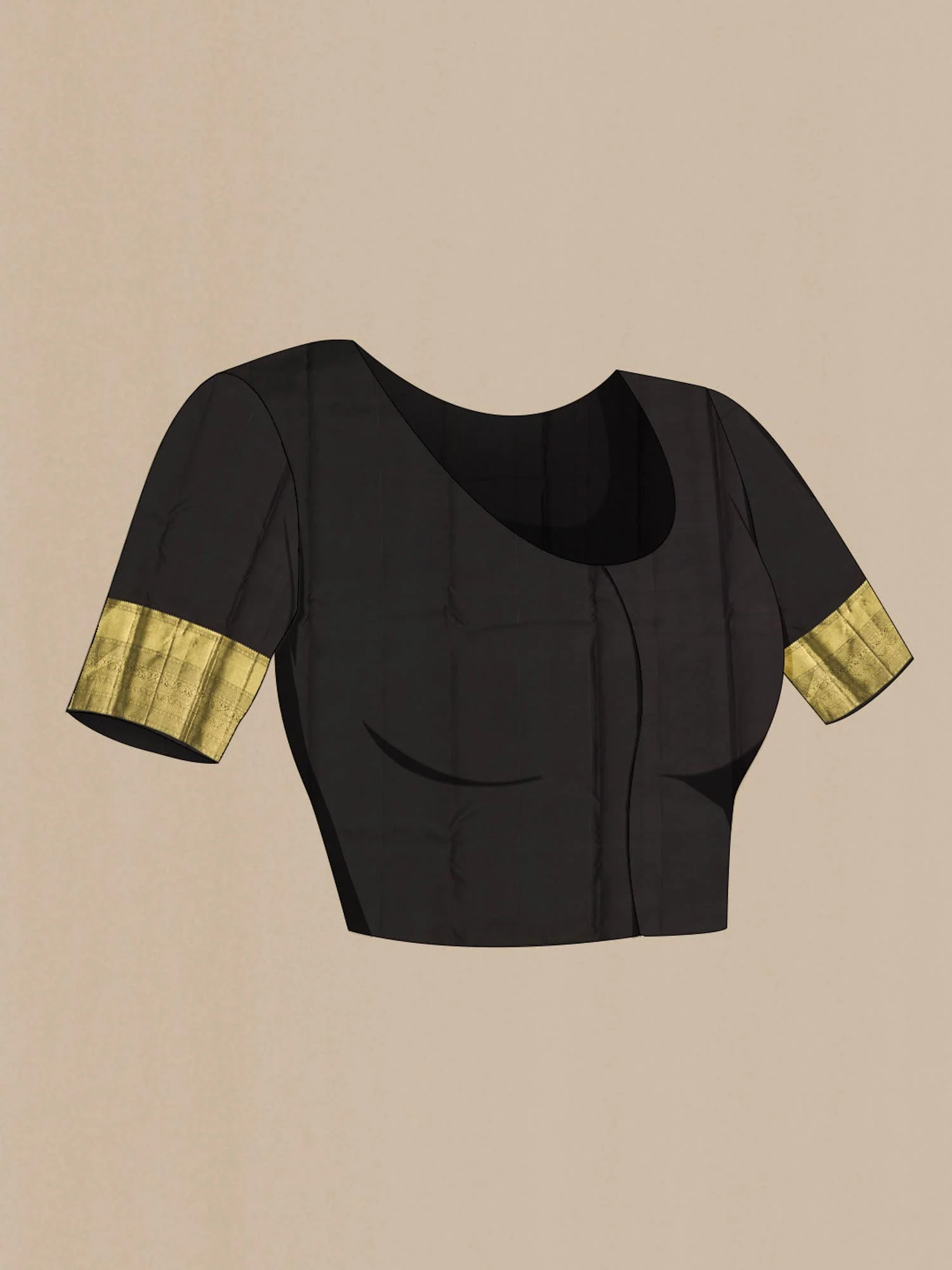 Black Kanchipuram Silk Saree - Image 6