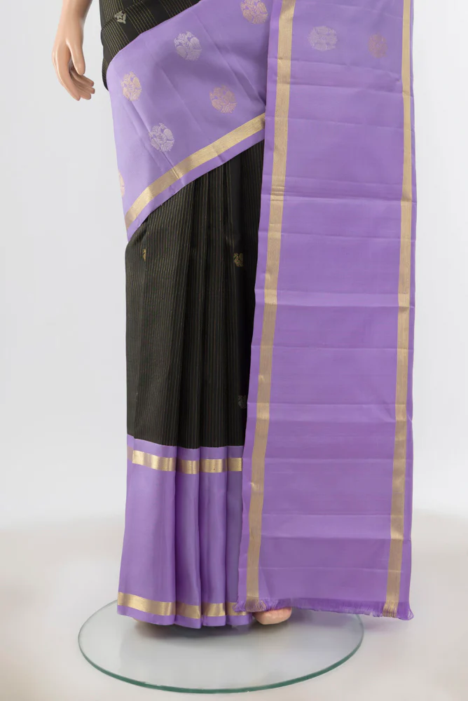 Black Kanjivaram Silk Saree - Image 3