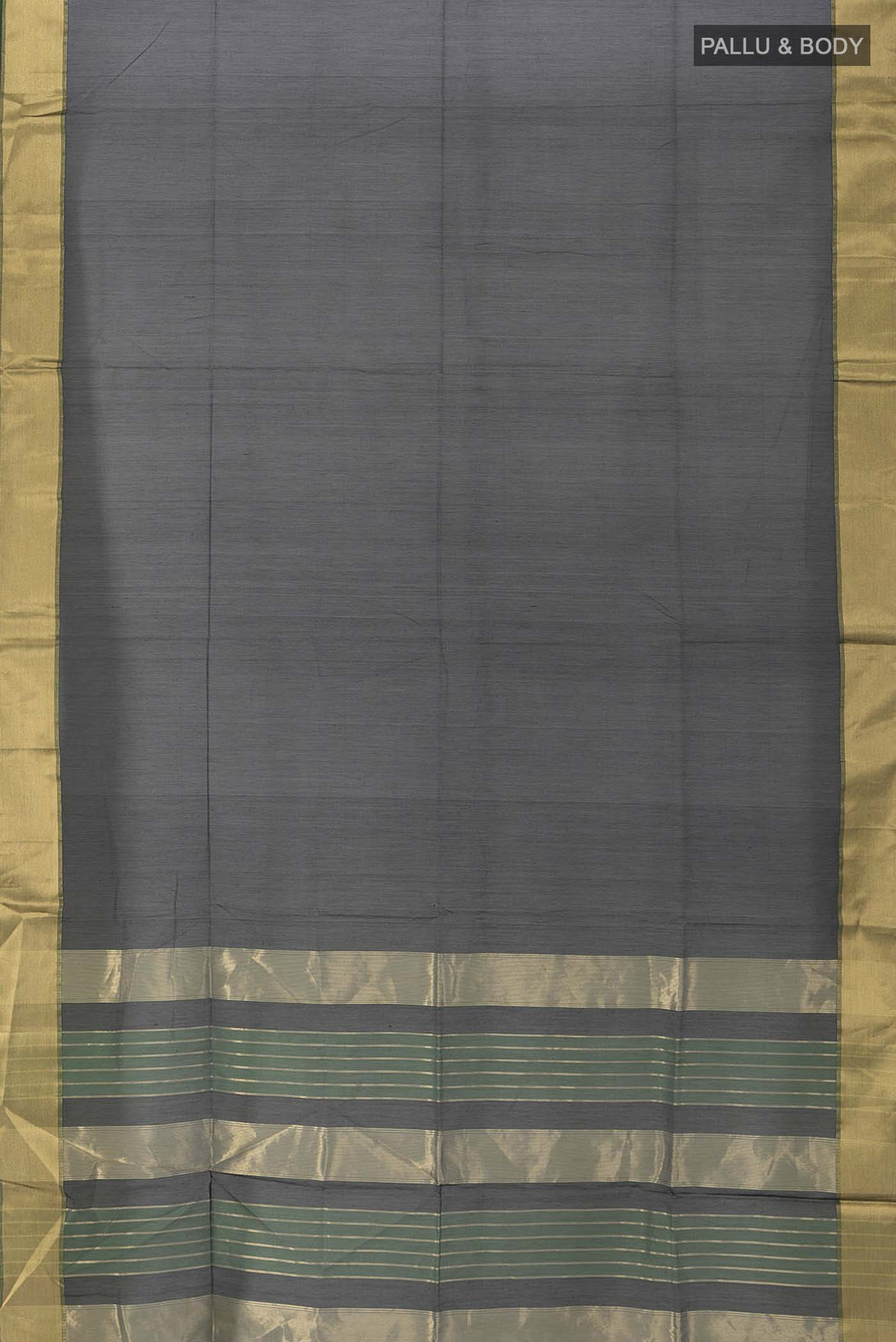 Black Maheshwari Silk Cotton Saree - Image 5