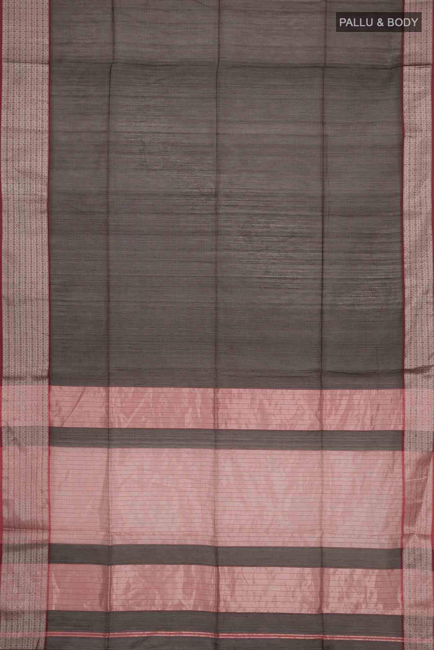 Black Maheshwari Silk Cotton Saree - Image 2