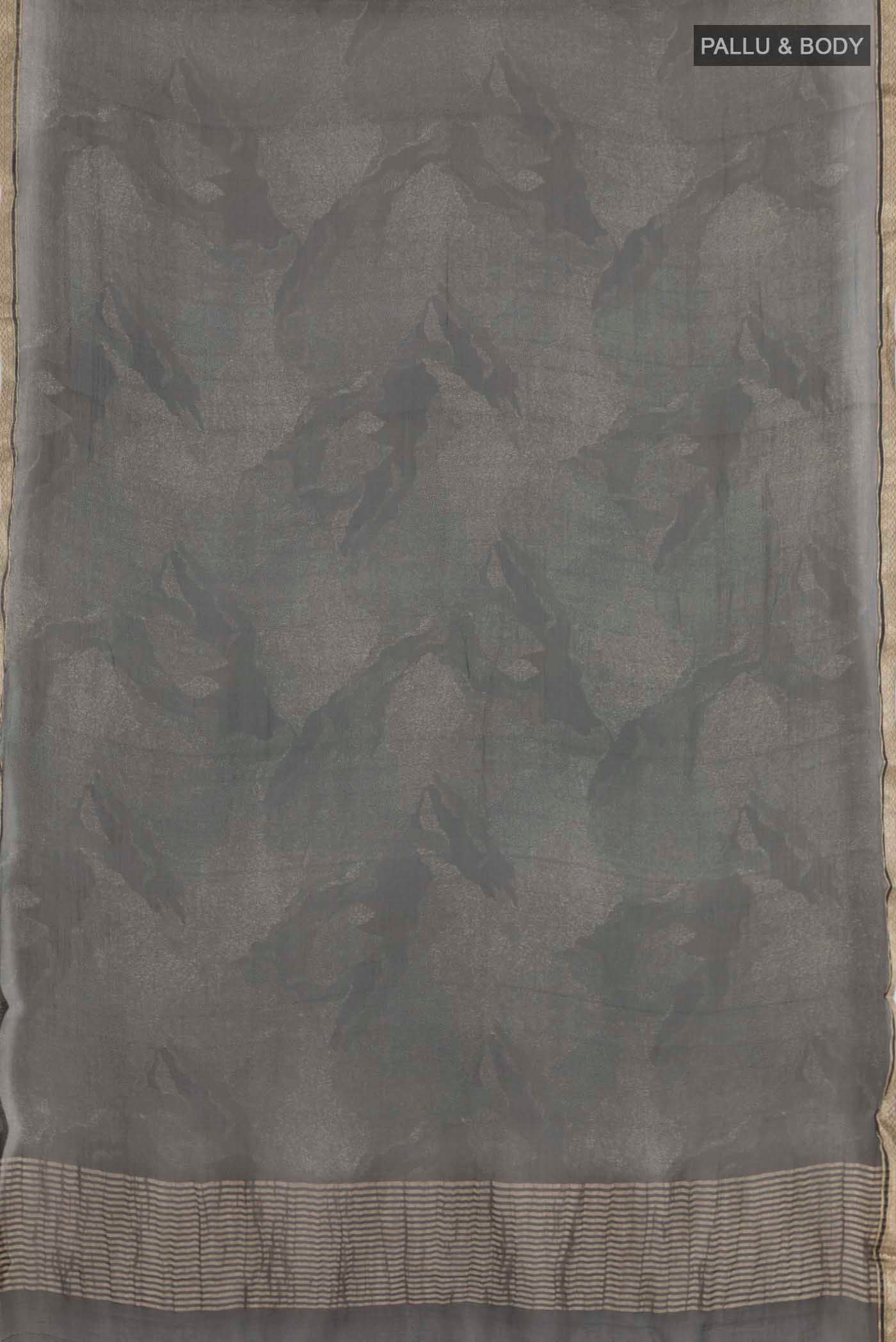 Black Mysore Chiffon Saree - Image 3