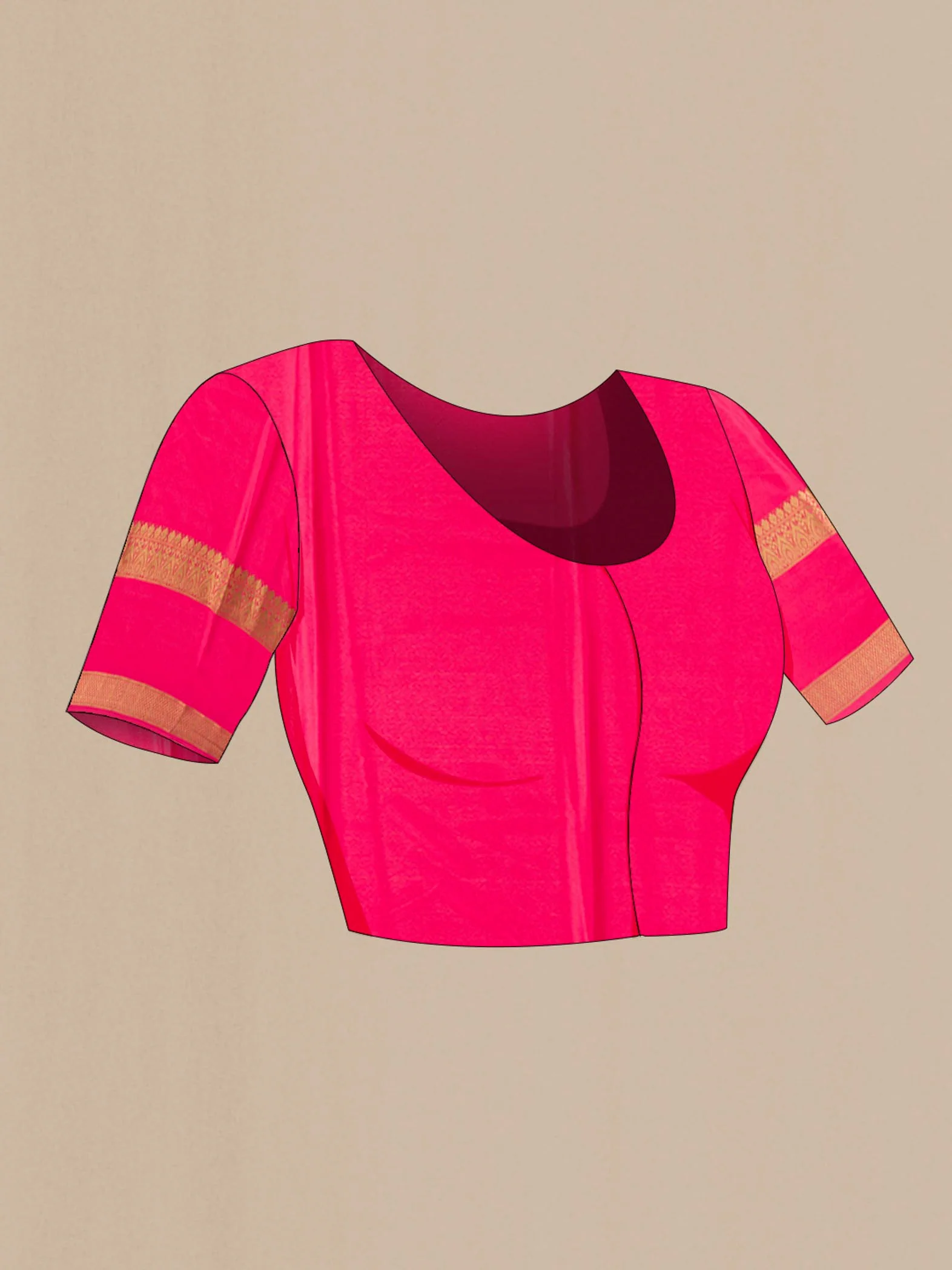 Cream Mysore Crepe Saree - Image 4