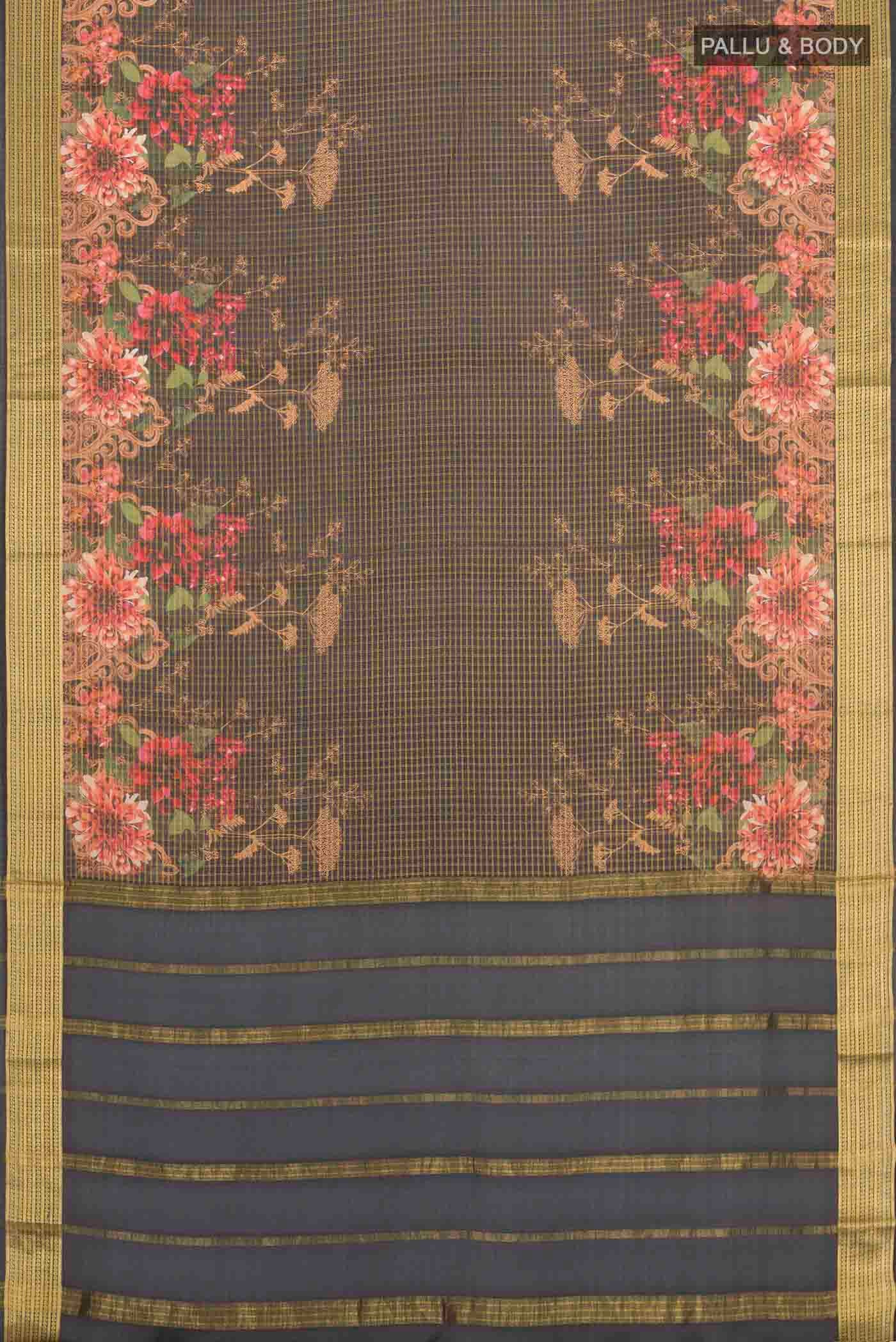 Black Mysore Crepe Saree - Image 5