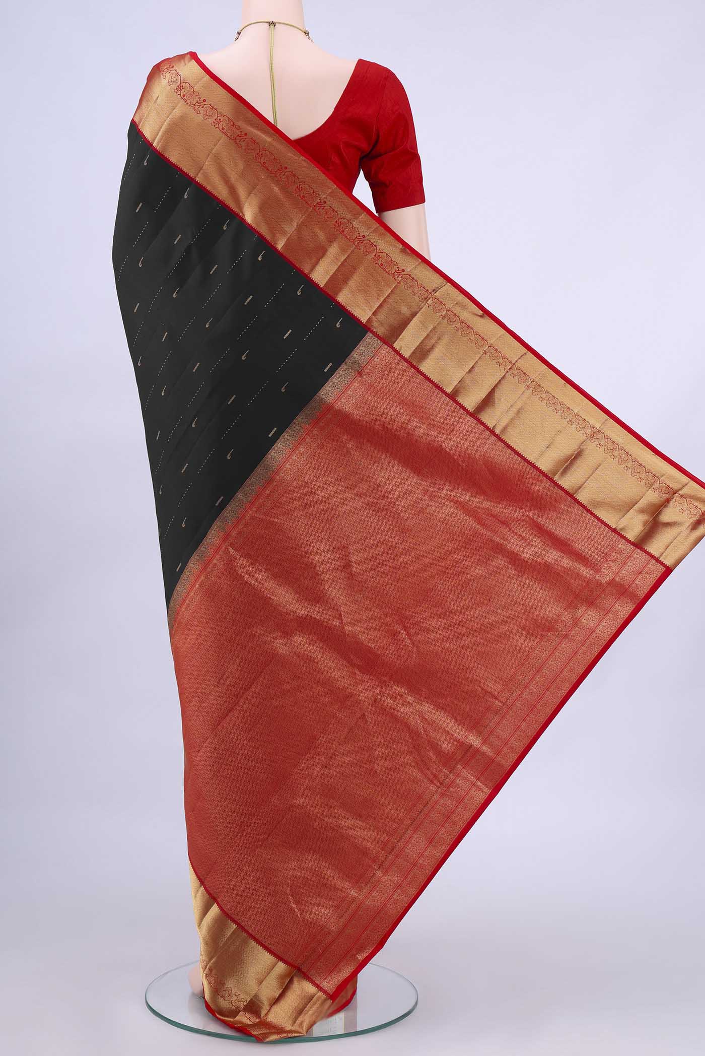Black Nangavalli Silk [ Salem ] Saree - Image 3