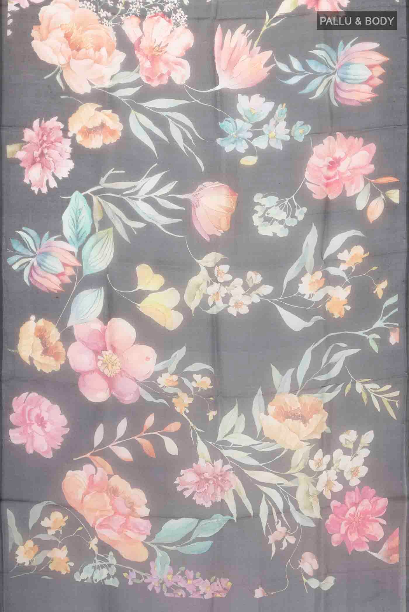 Black Organza Silk Saree - Image 5