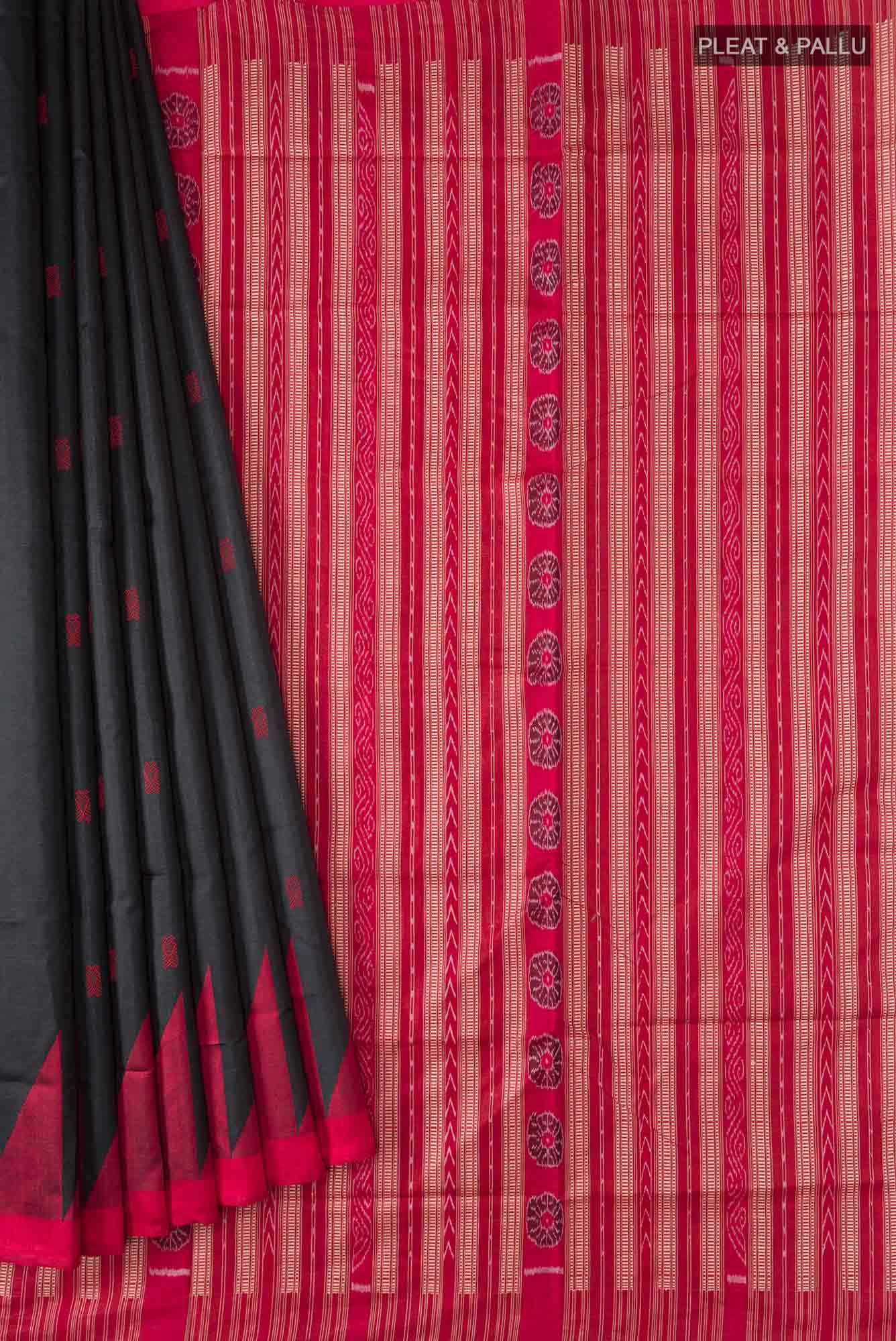Black Orissa Silk Saree - Image 2