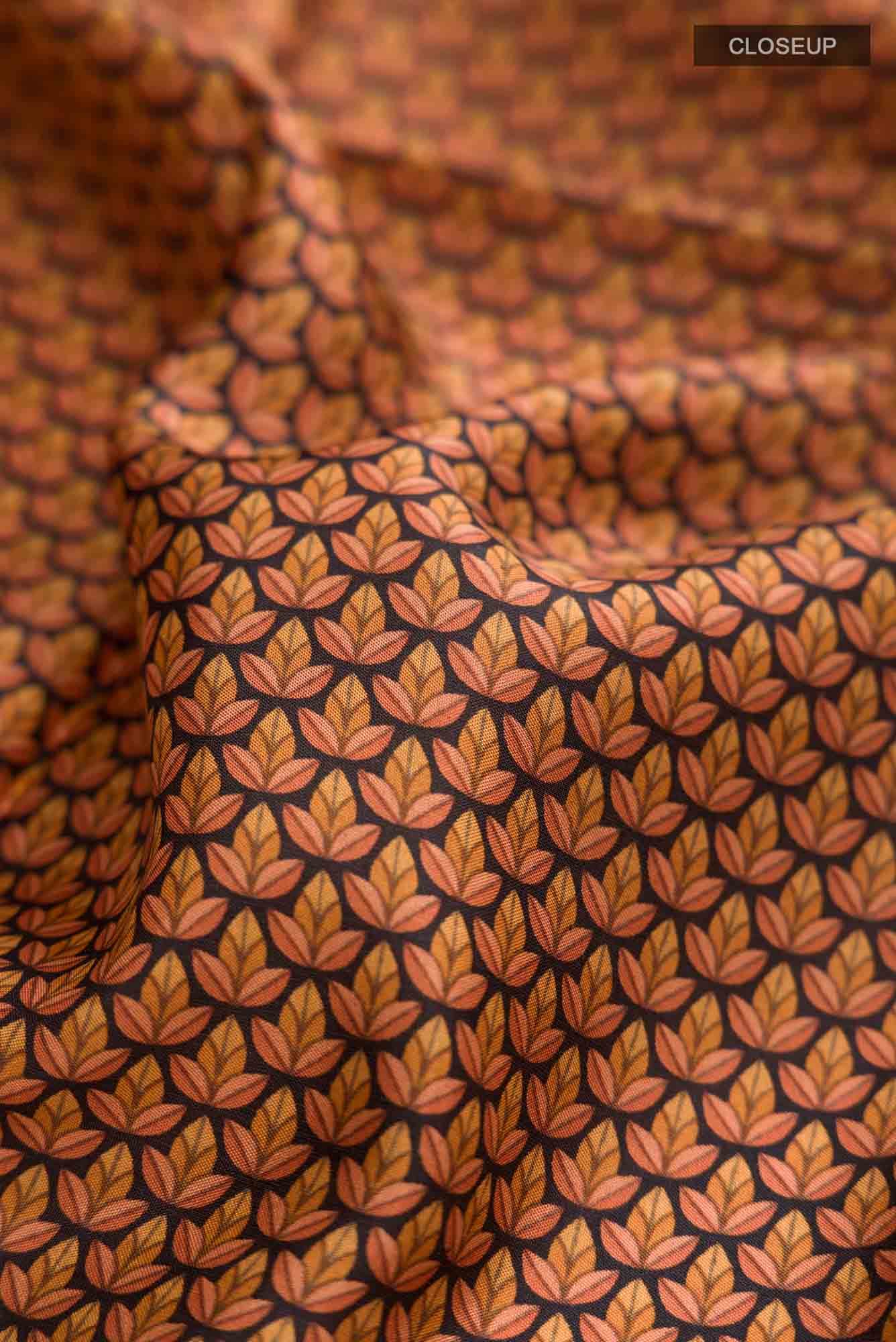 Black Printed Silk Saree - Image 2