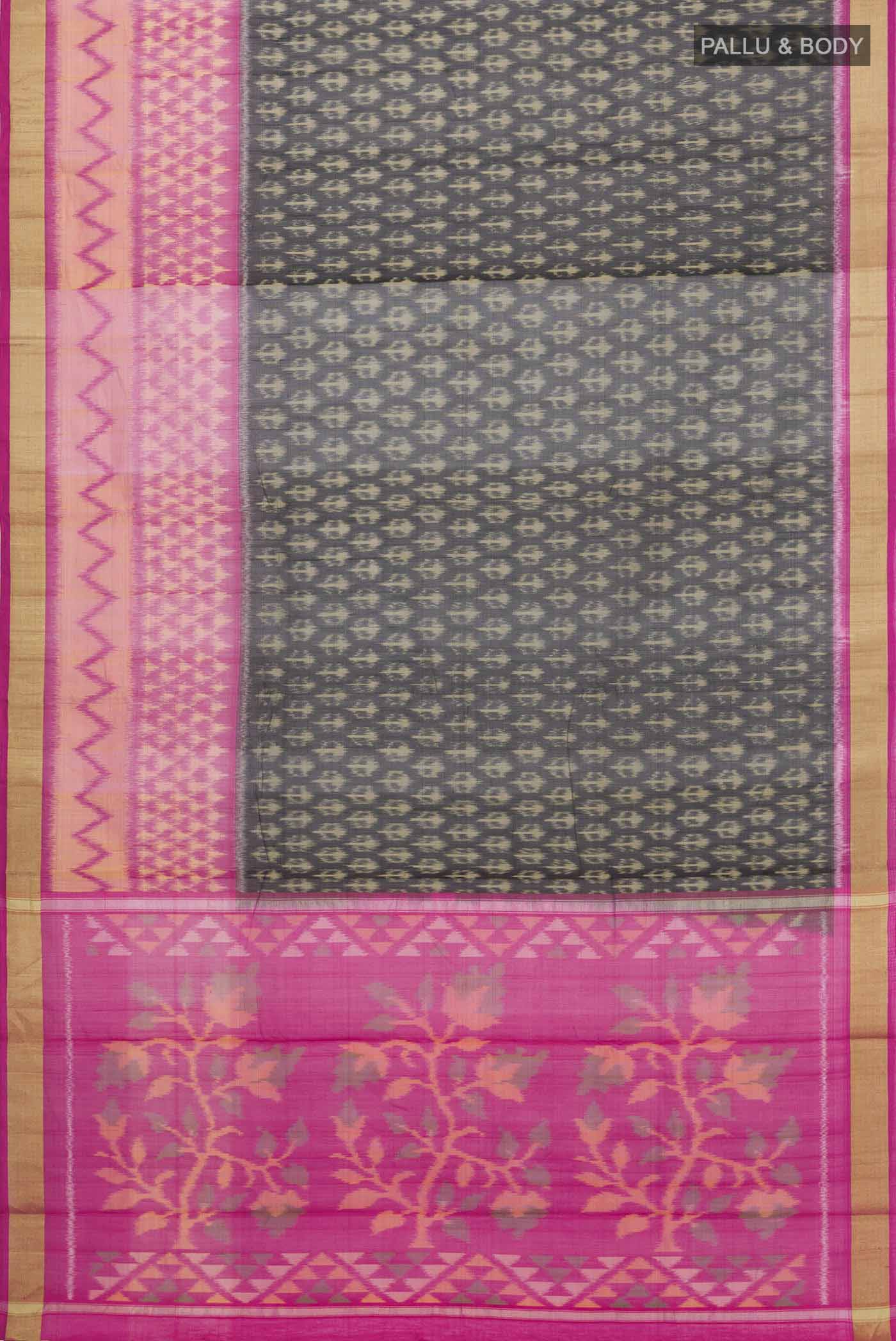 Black Silk Cotton Saree - Image 3