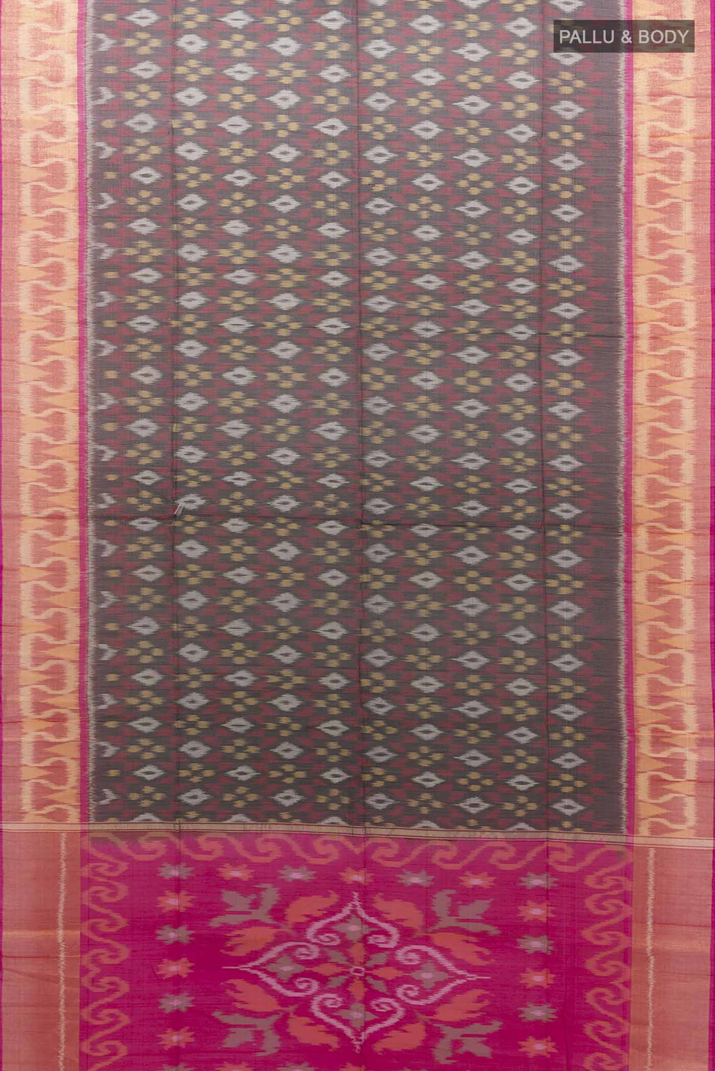 Black Silk Cotton Saree - Image 5