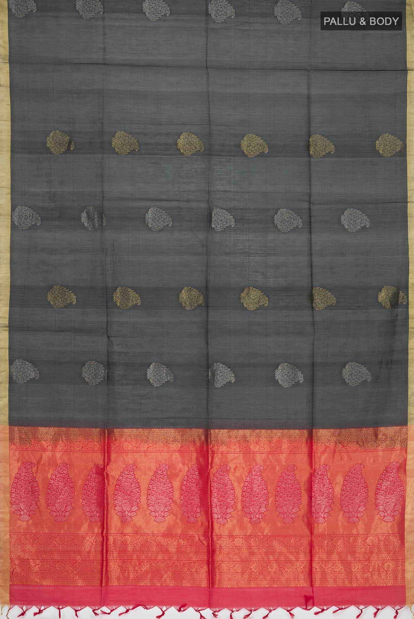 Black Silk Cotton Saree - Image 2