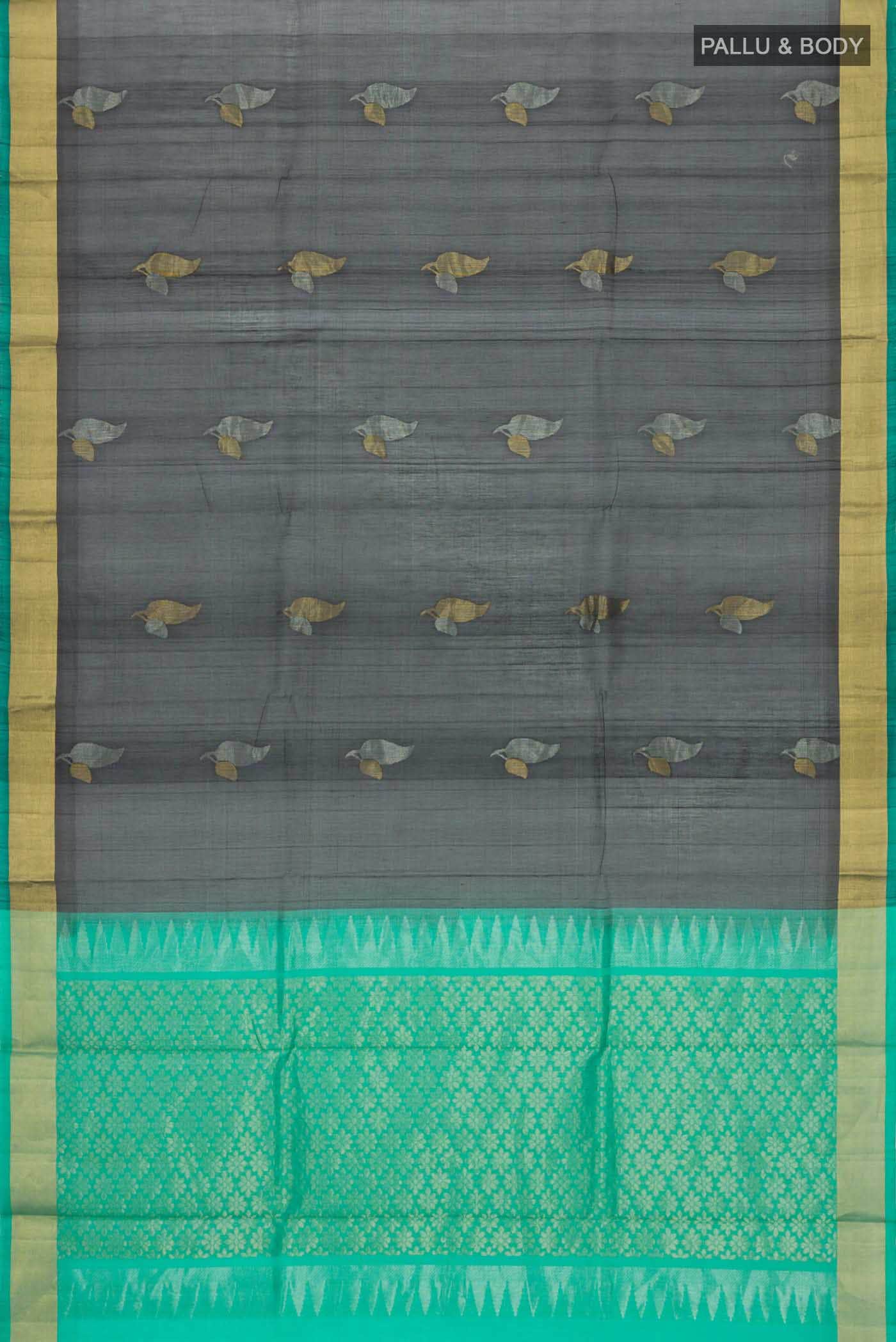 Black Silk Cotton Saree - Image 2