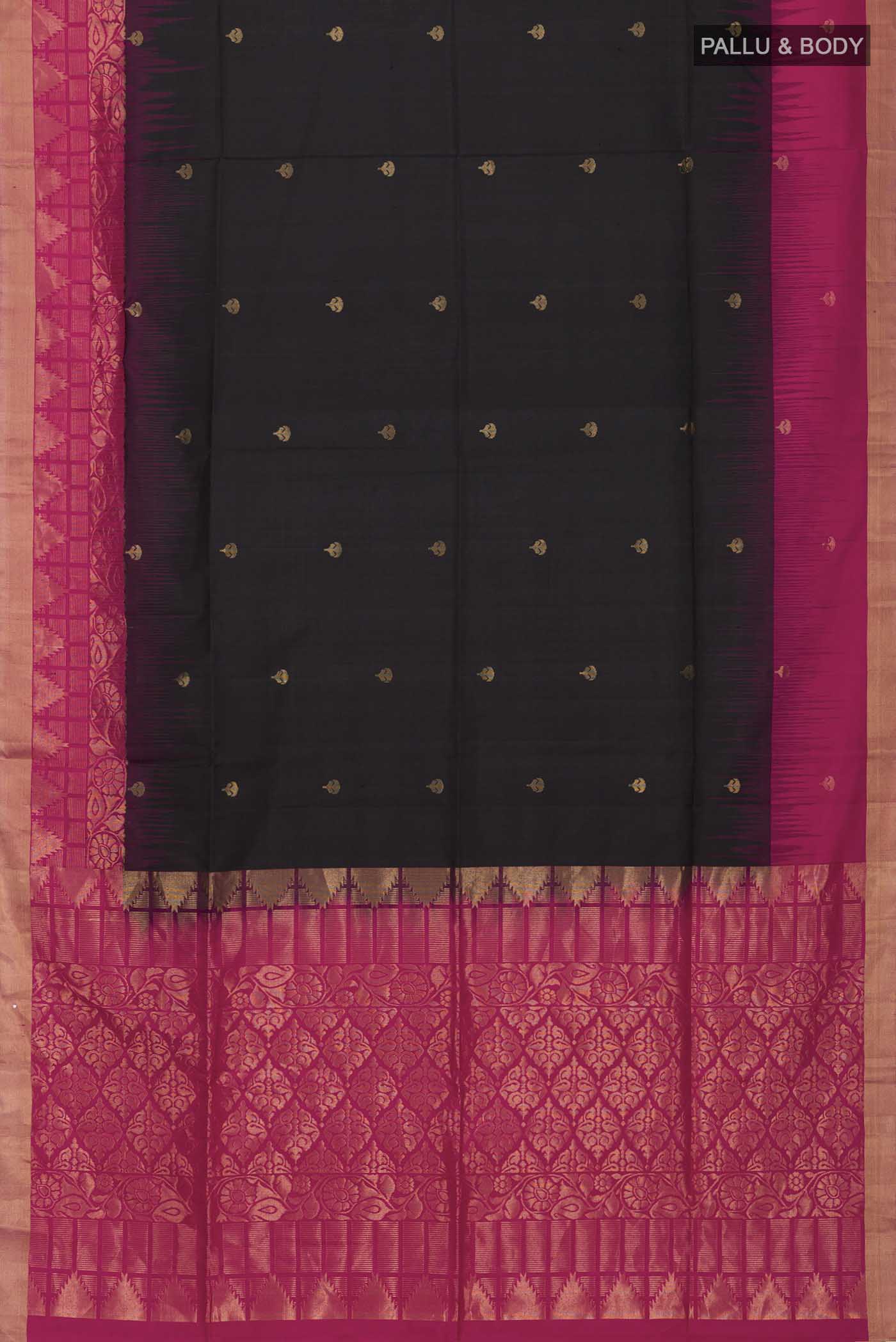 Black Soft Silk Saree - Image 6