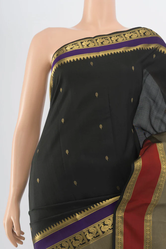 Black Soft Silk Saree - Image 2