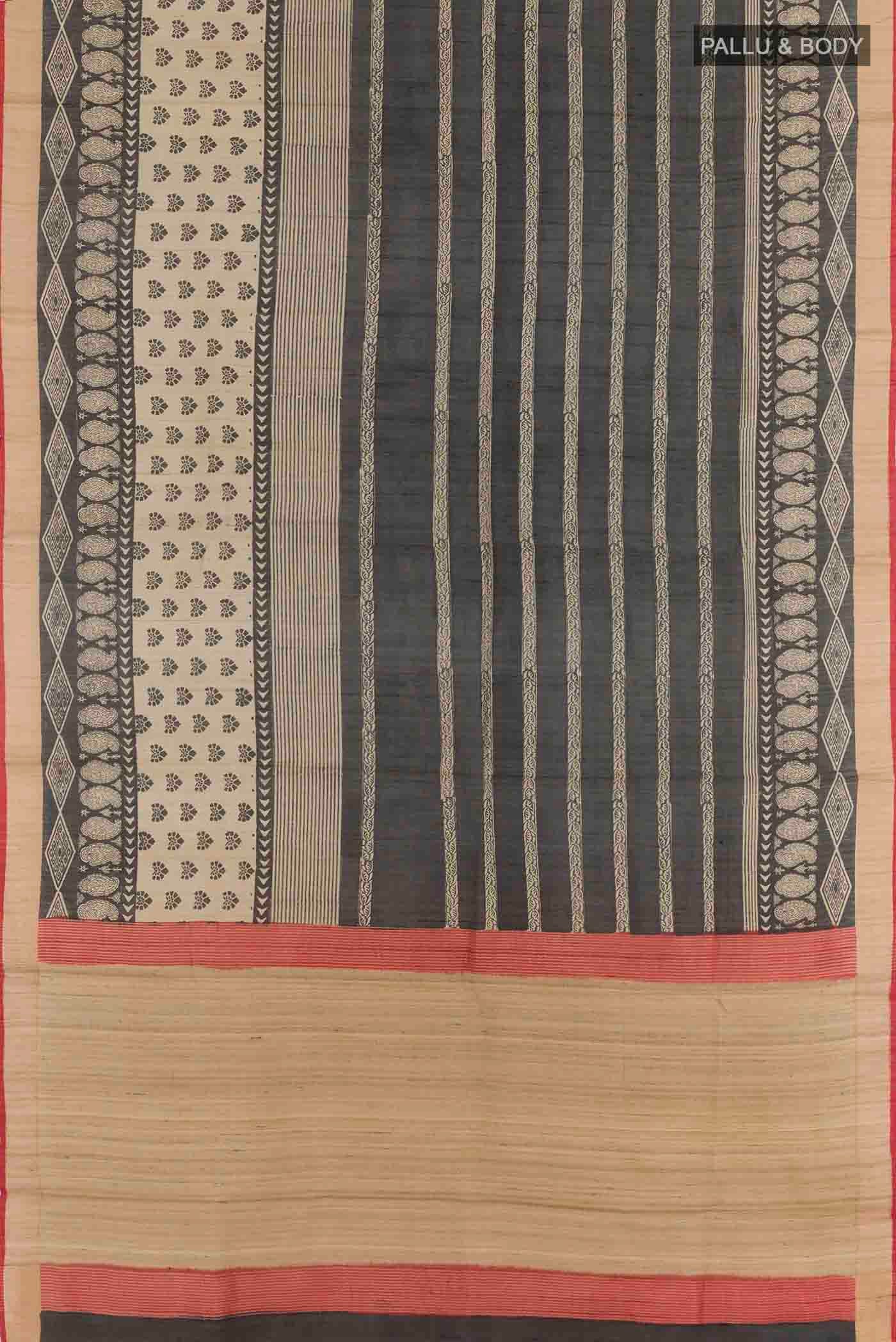 Black Tussar Saree - Image 3
