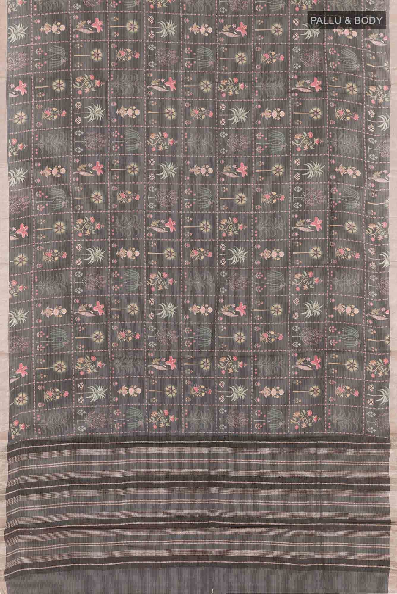 Black Tussar Saree - Image 4