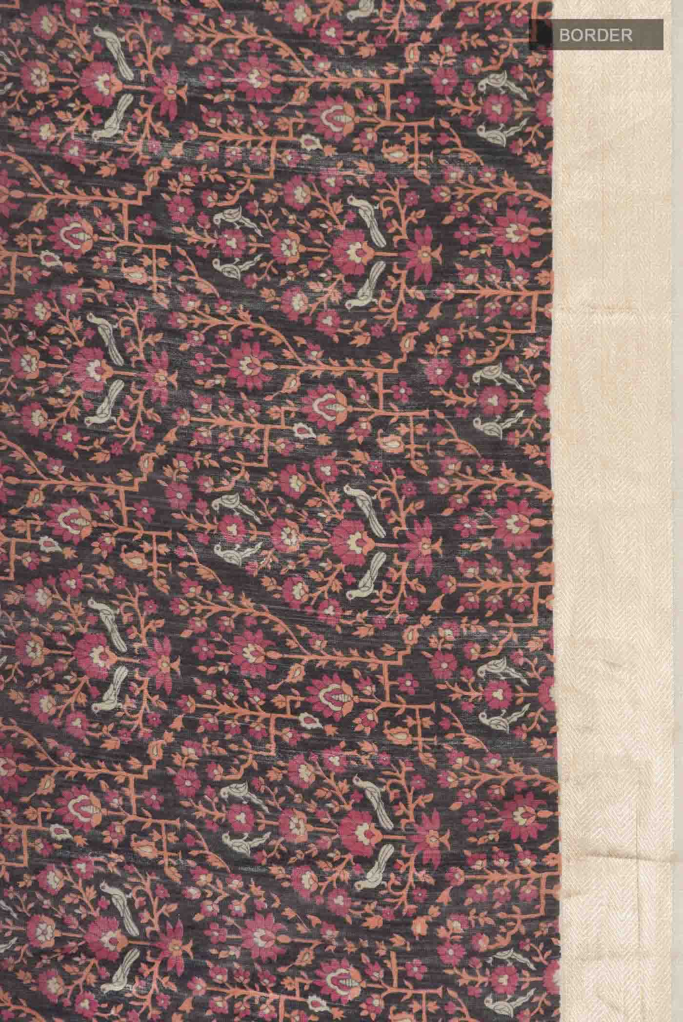 Black Tussar Silk Saree - Image 3