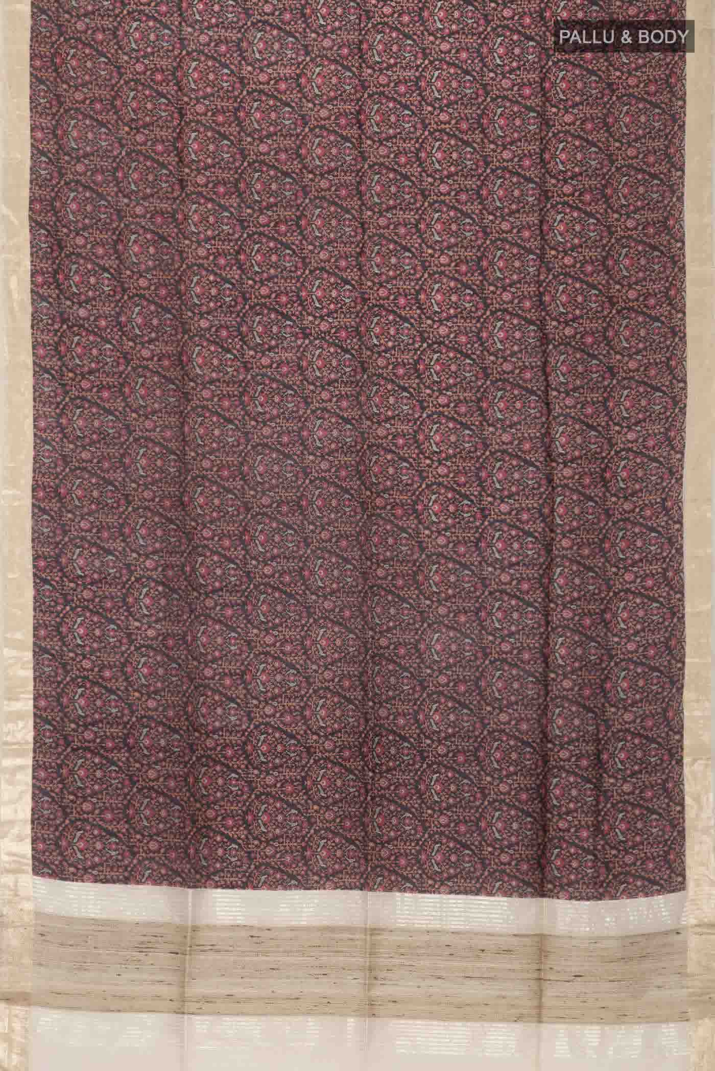 Black Tussar Silk Saree - Image 5