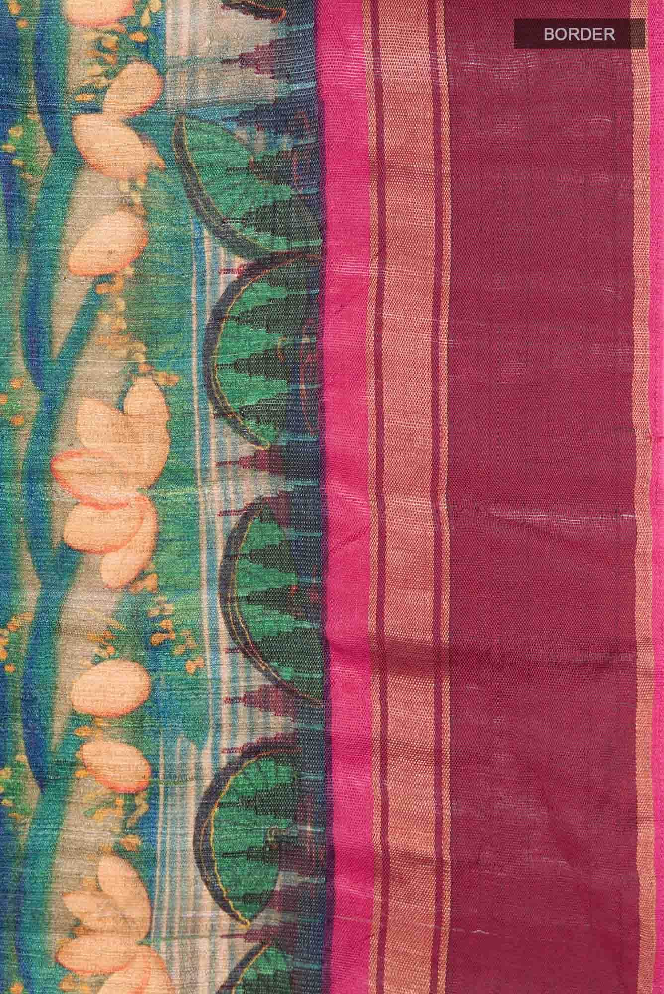 Black Tussar Silk Saree - Image 4