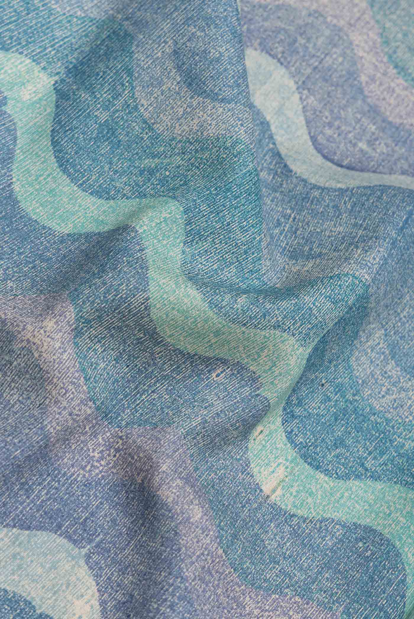 Blue Tussar Silk Saree - Image 2