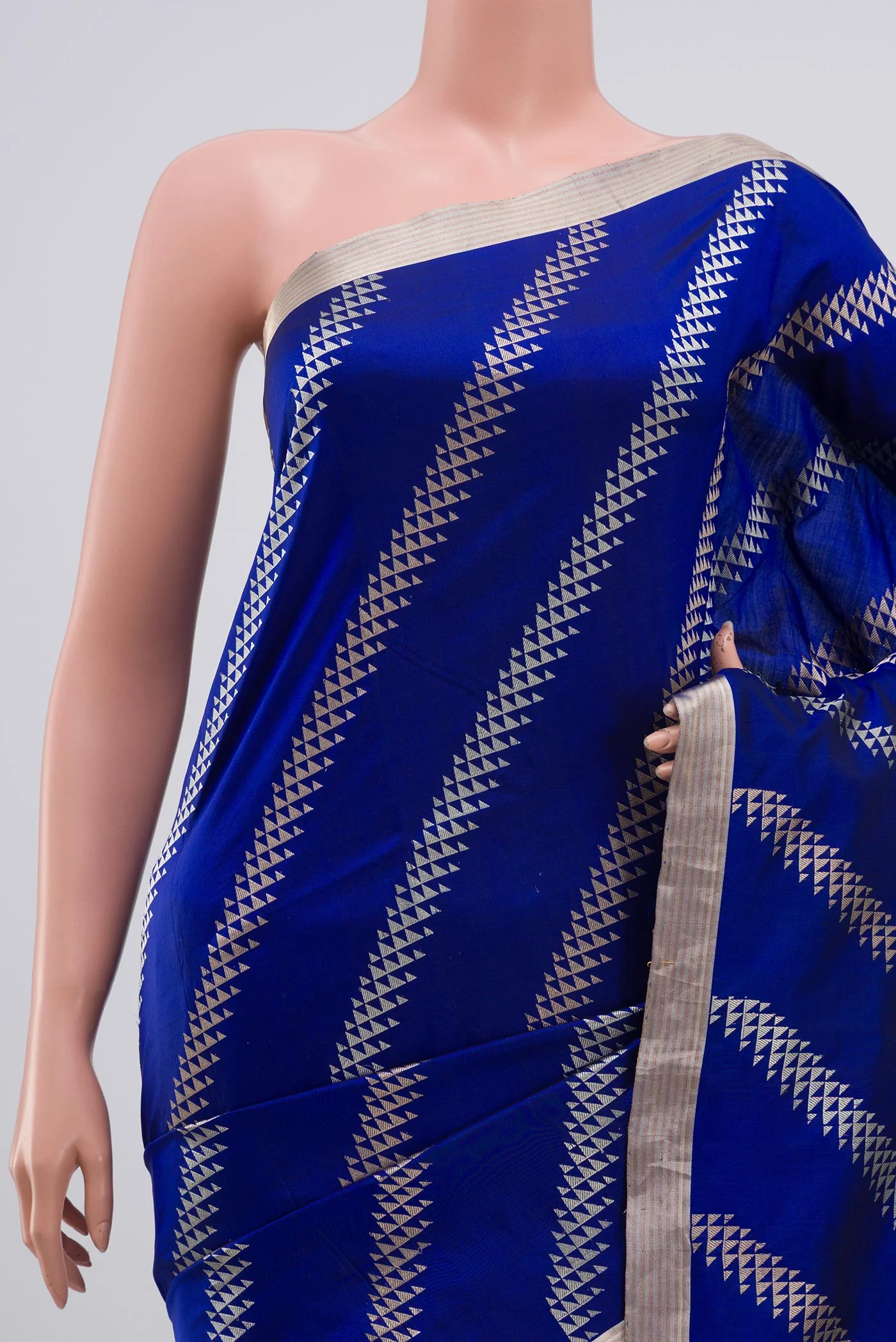 Royal Blue Banarasi Silk Saree - Image 2
