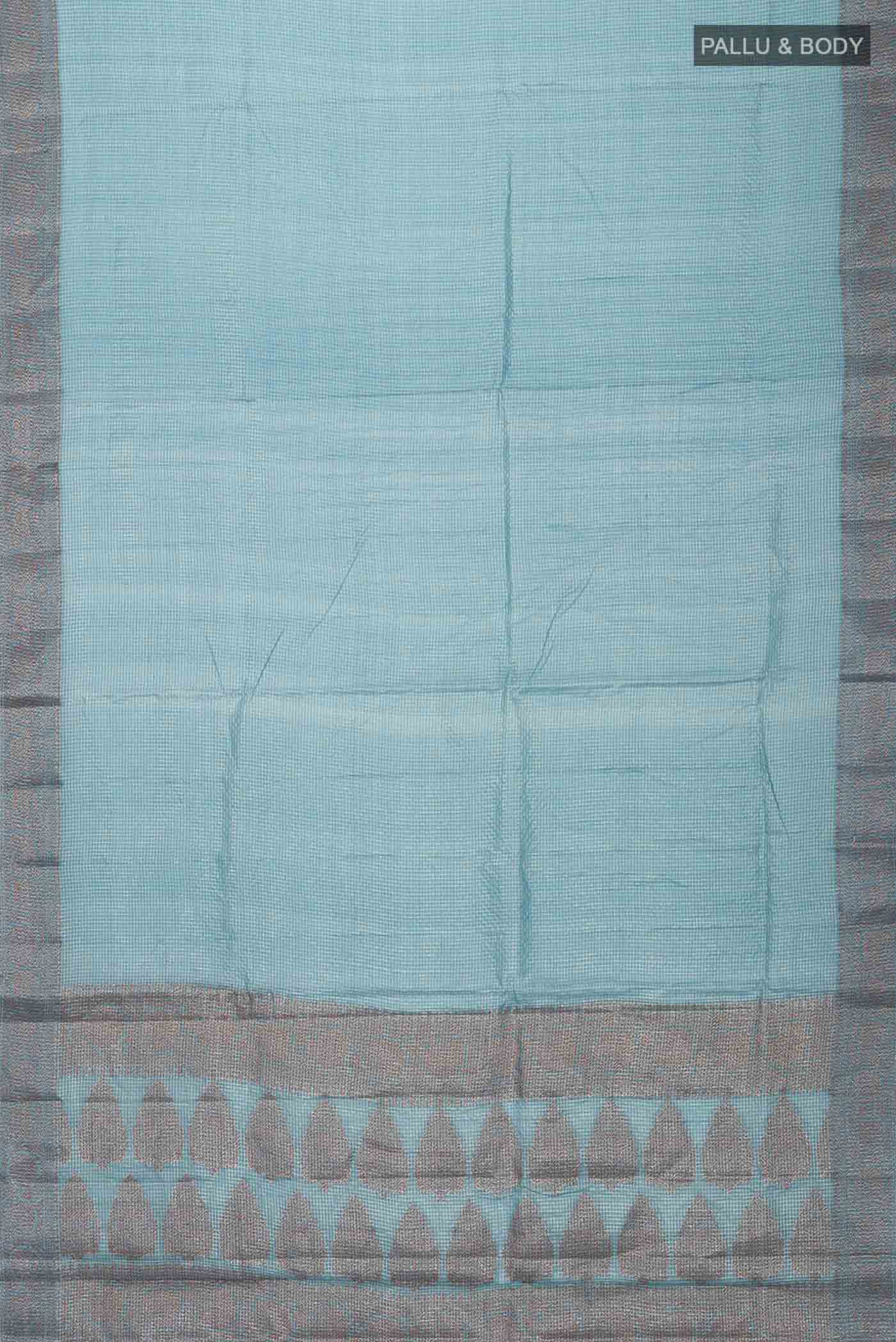 Blue Banarasi Raw Silk Saree - Image 3