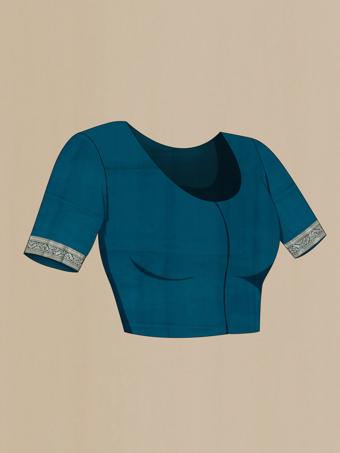 Blue Banarasi Raw Silk Saree - Image 4