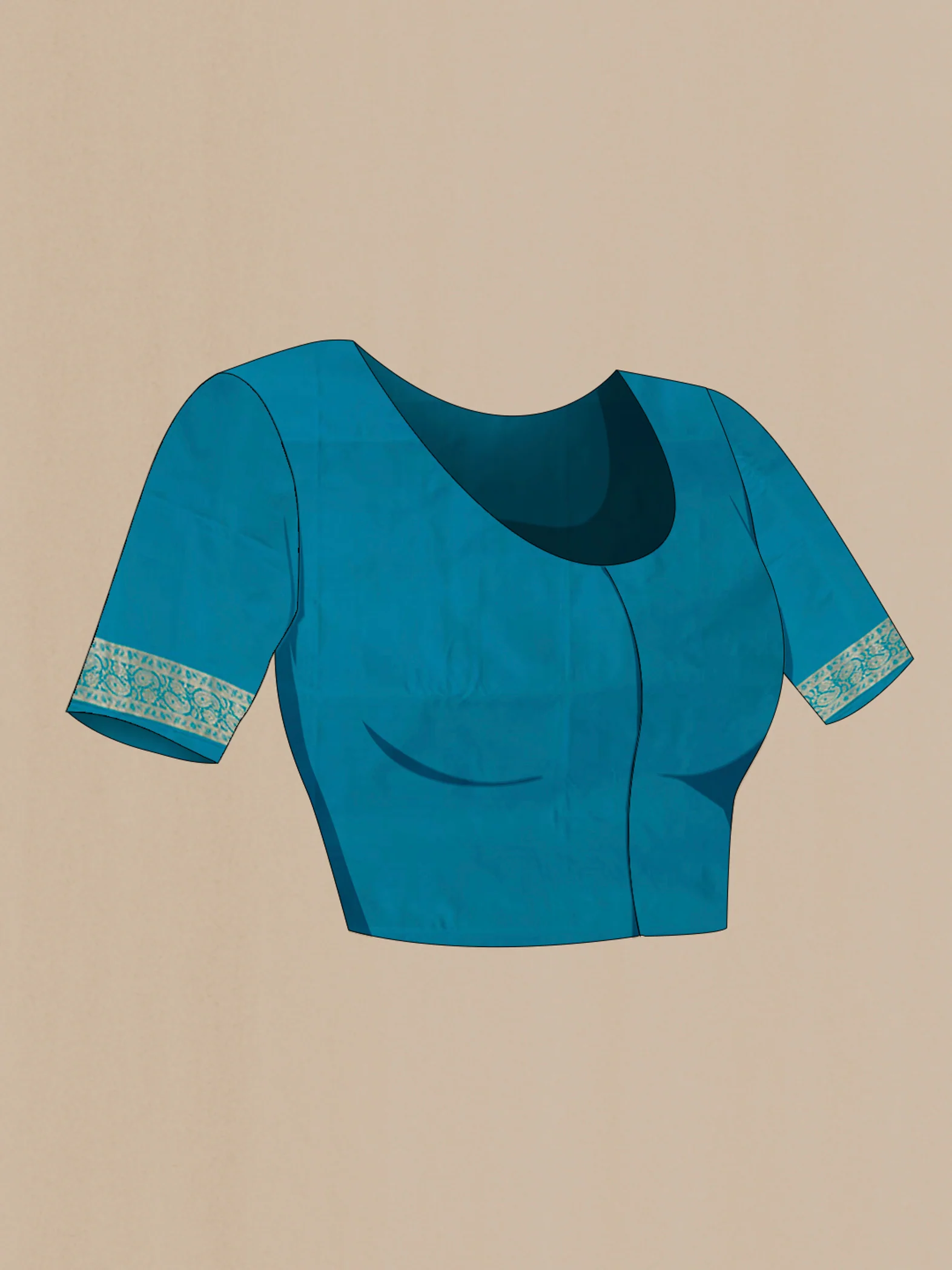 Blue Banarasi Silk Saree - Image 4