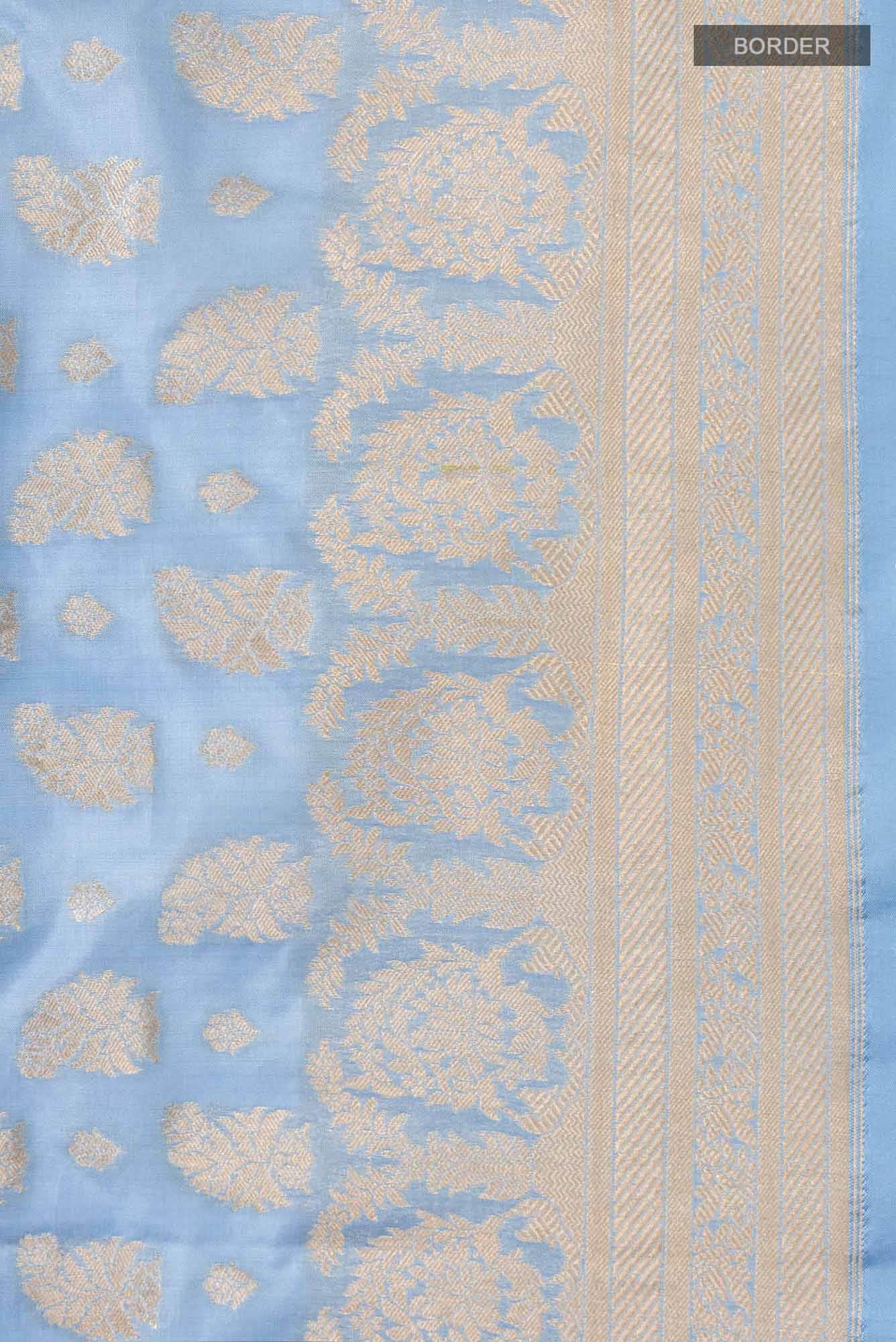 Bhumi-Blue Banarasi Silk Saree - Image 5