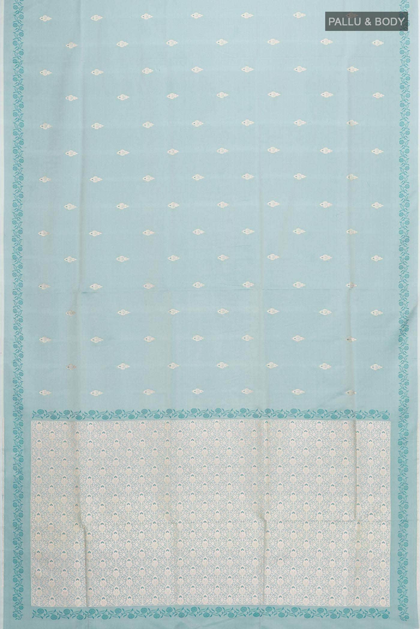 Blue Banarasi Silk Saree - Image 2